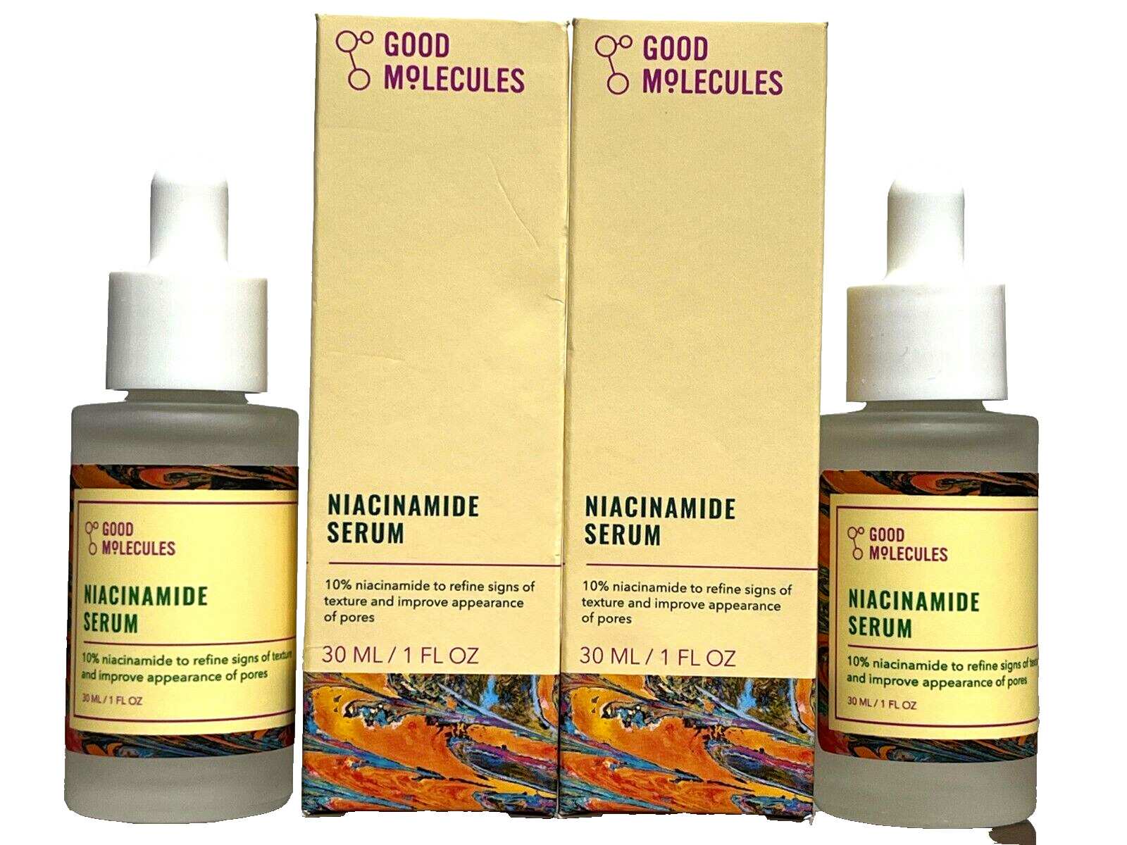 2x GOOD MOLECULES 10% Niacinamide Serum 1.0 oz / 30 ml ea NEW IN BOX