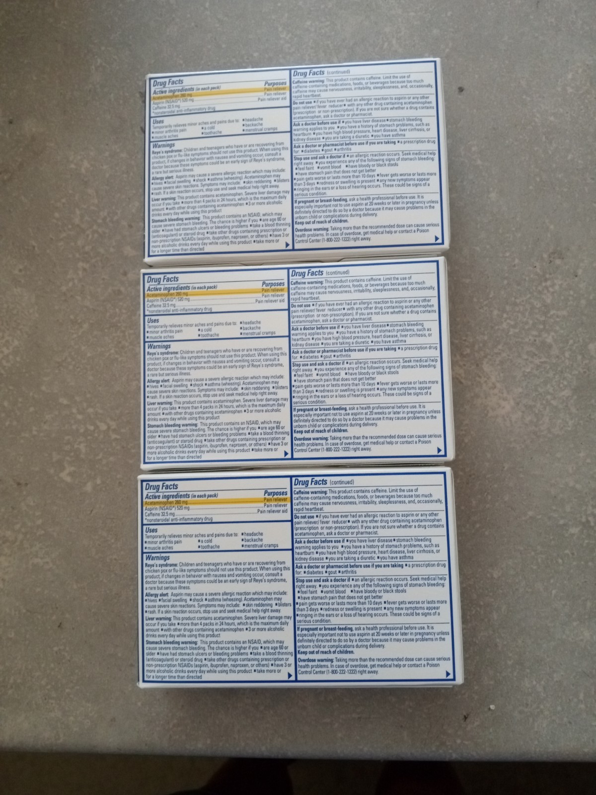 Goody’s Extra Strength Headache Powder – 50 Count. Lot of 3 Boxes