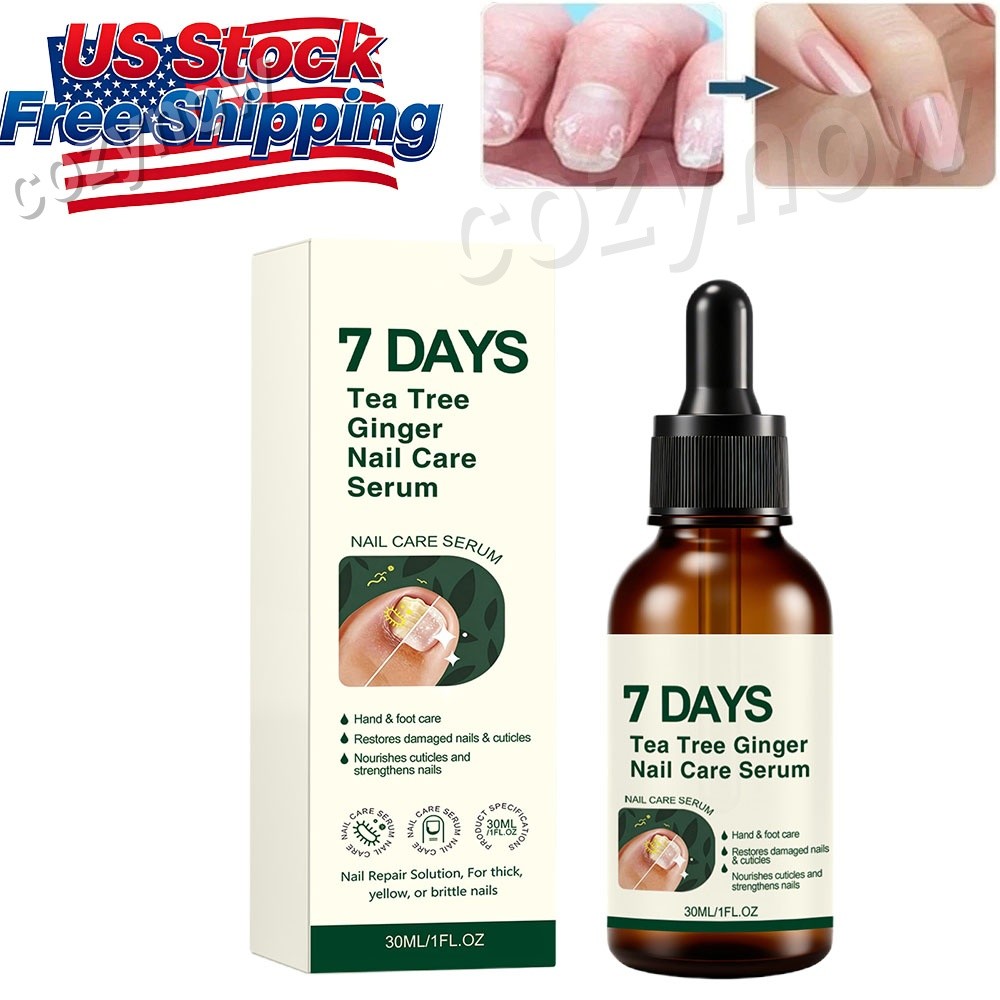 7 Days Tea Tree & Ginger Nail Care Serum 30ml For Repair Dry Brittle Nails ~USA