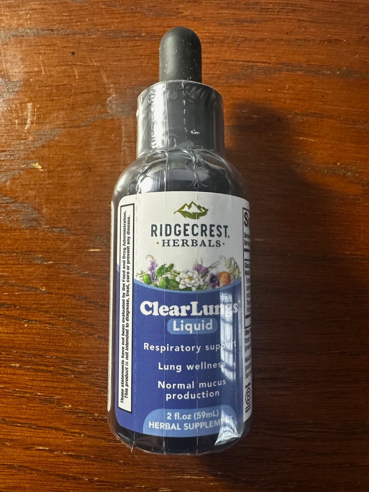 Ridgecrest Herbals ClearLungs Liquid Herbal Wellness Supplement 2 fl. oz. sealed