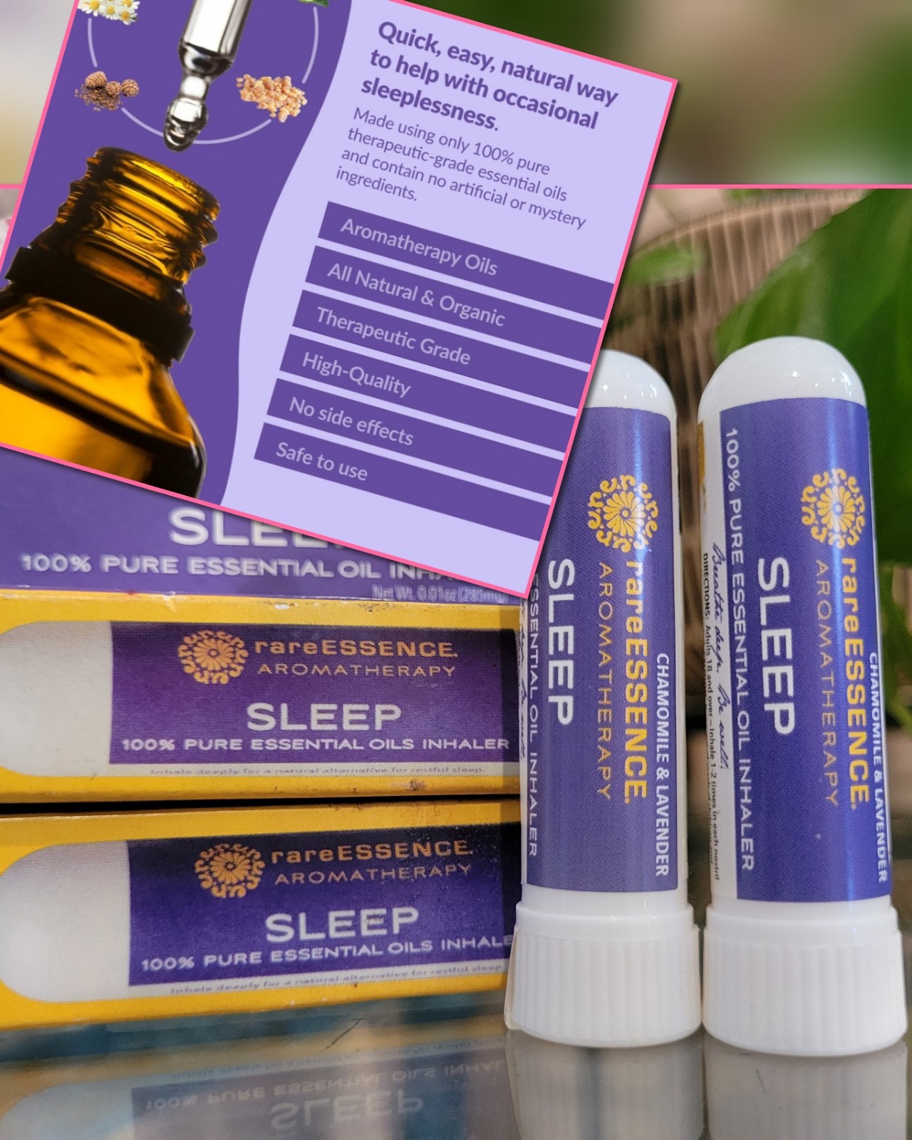 2x RareESSENCE Aromatherapy SLEEP Aroma Inhaler Aid Support Lavender Chamomile