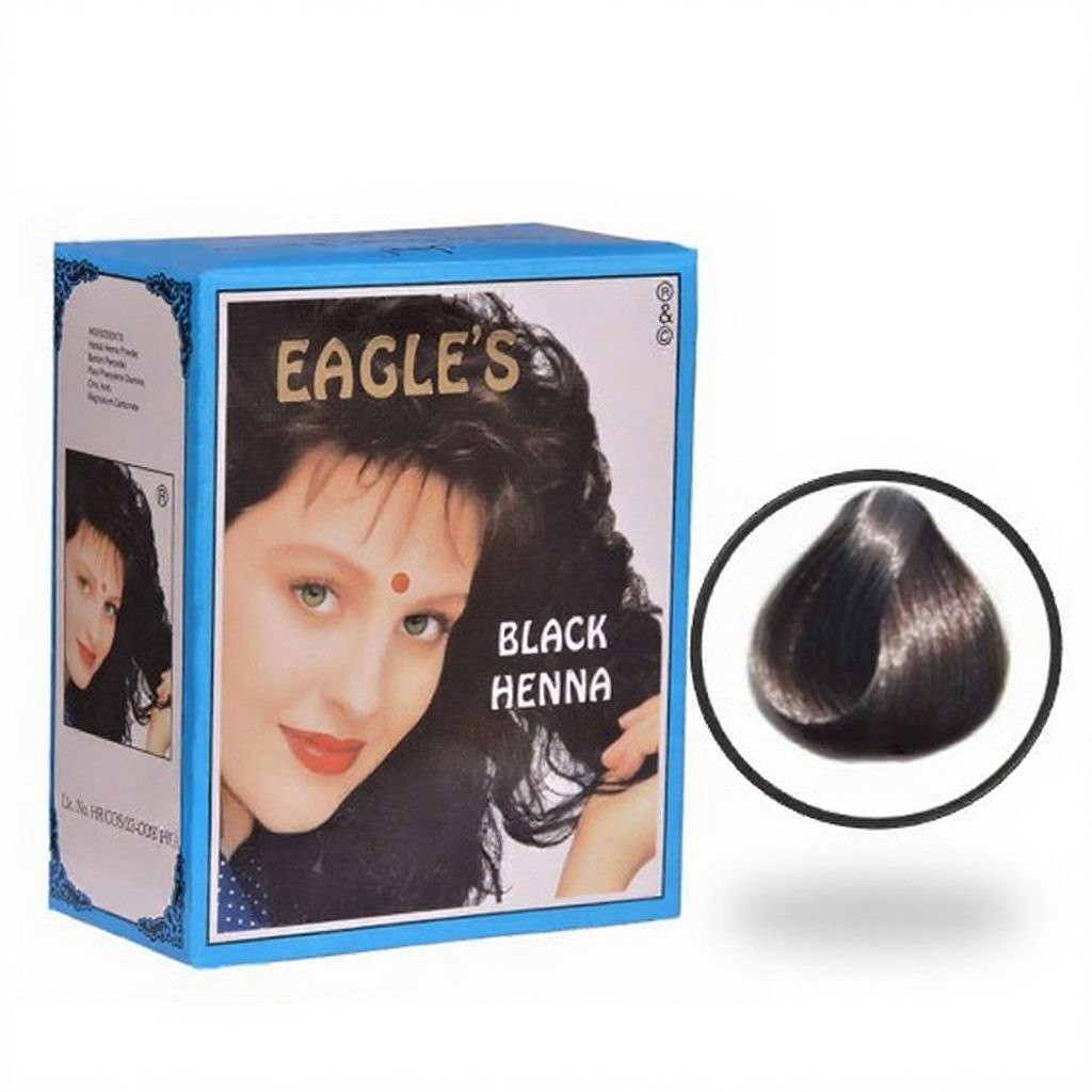 New EAGLE’S Henna Traditional Hair Colour 6 Packs x 10g (BLACK color)