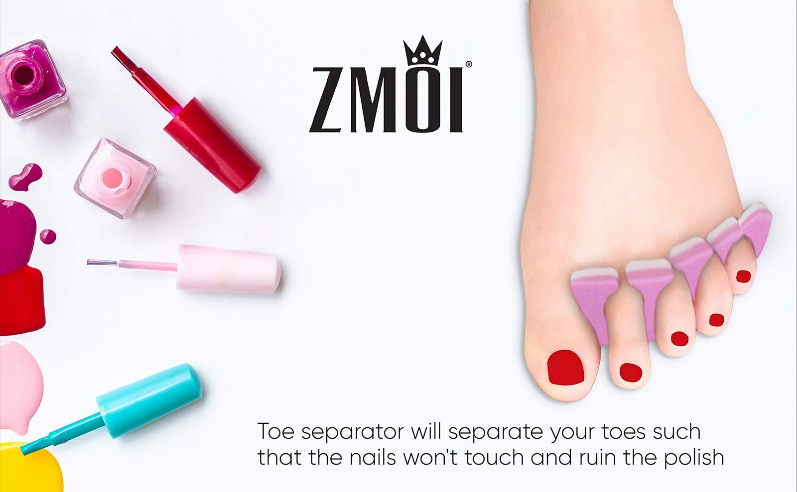 Toe Separators Set 24 Pieces Pedicure Tool Kit Super Soft Durable Two Tone