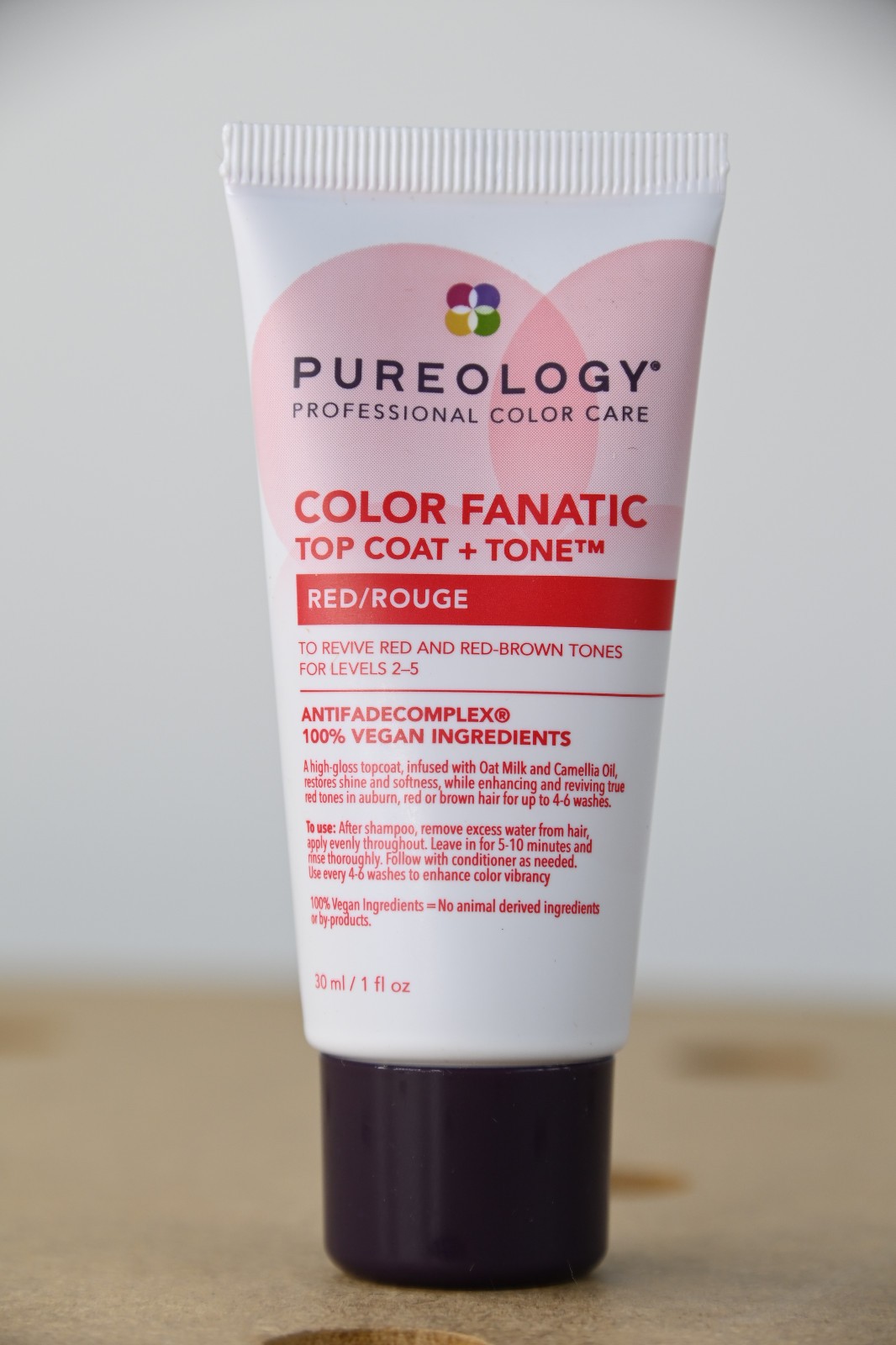 PUREOLOGY – Color Fanatic – Top Coat + Tone – 1 oz – 20 ml – RED