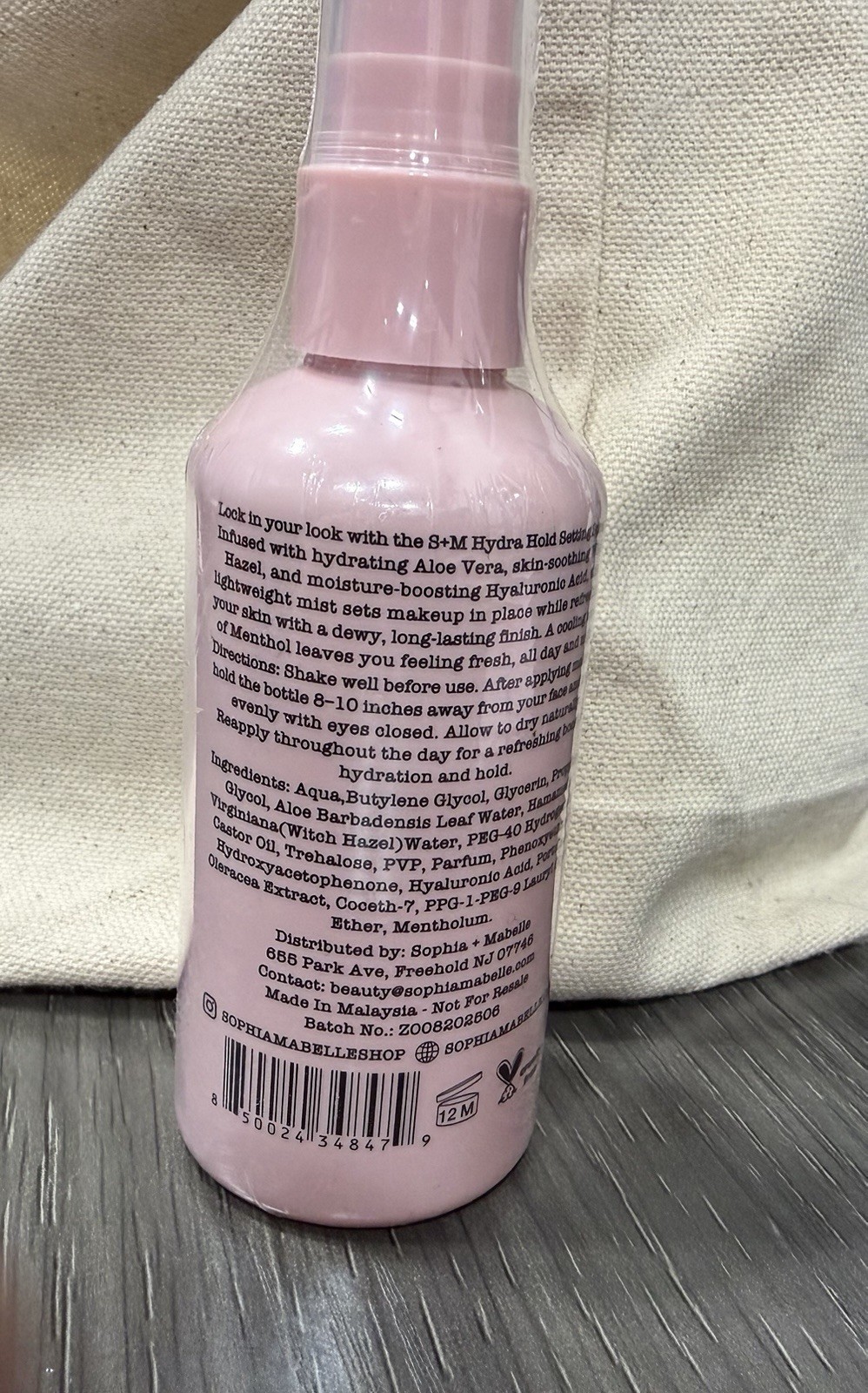 sophia+mabelle Hydra-Hold Hydrating Dewy Setting Spray 3.5 fl oz