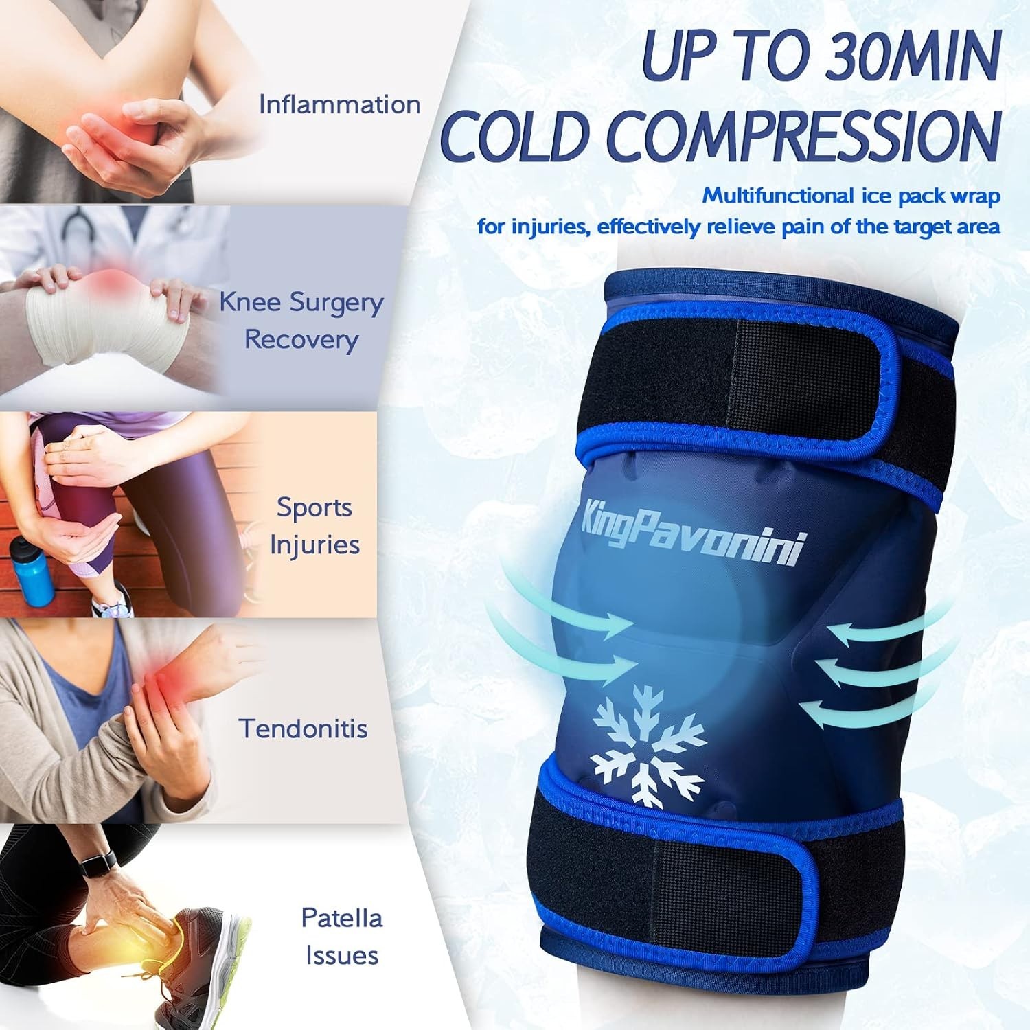 Comfortable XXL Ice Wrap for Comprehensive Knee Coverage – Pain Relief Solution