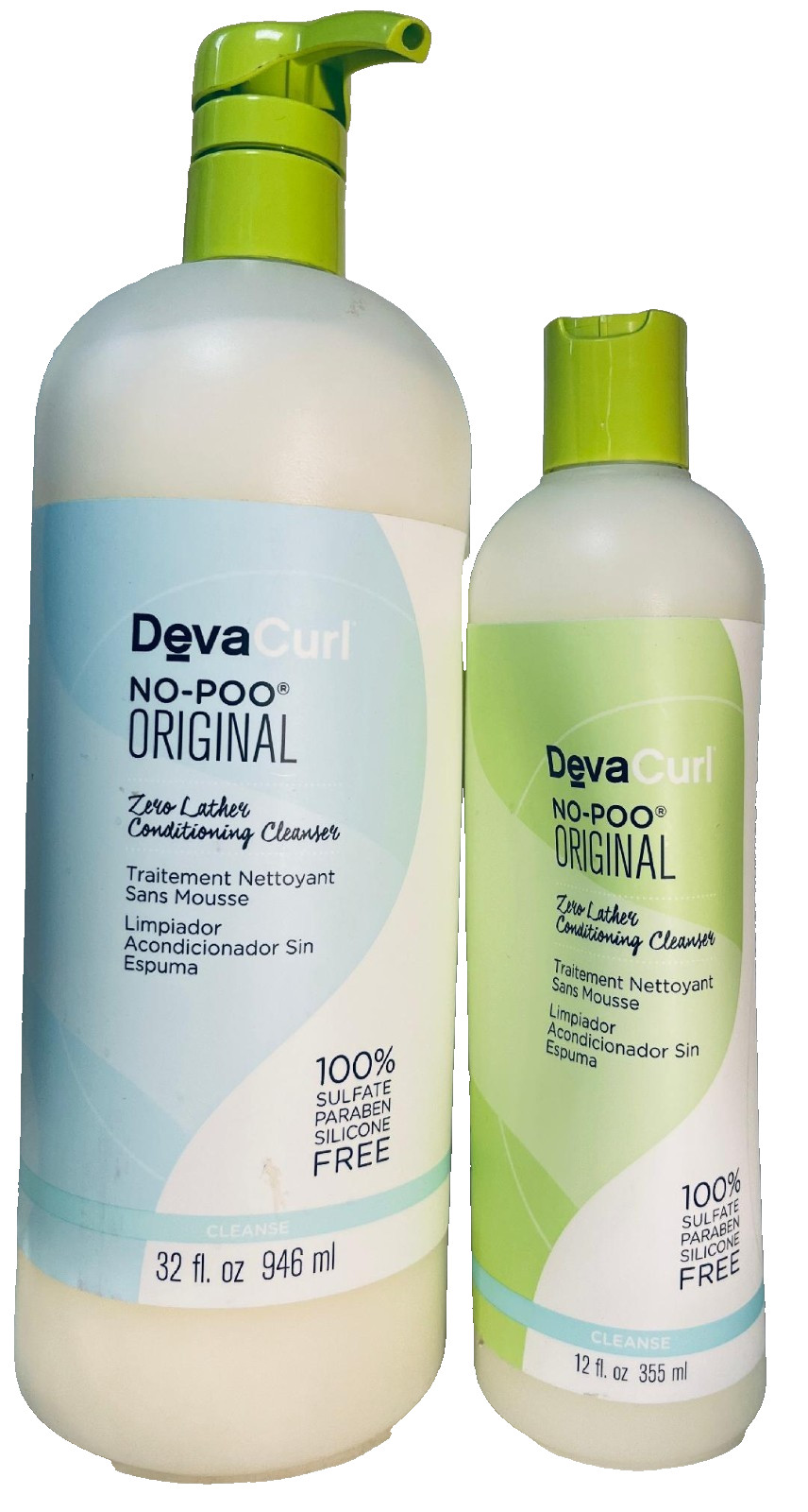 2 DevaCurl NO POO ORIGINAL ZERO LATHER CONDITIONING CLEANSER 32oz / 12oz (23/26)