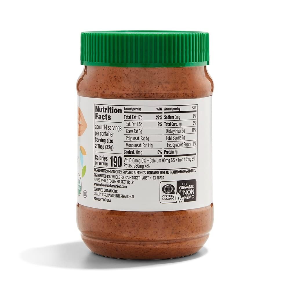 Whole Foods Market Organic Creamy Almond Butter, 16 oz X2 – Taste the Goodness