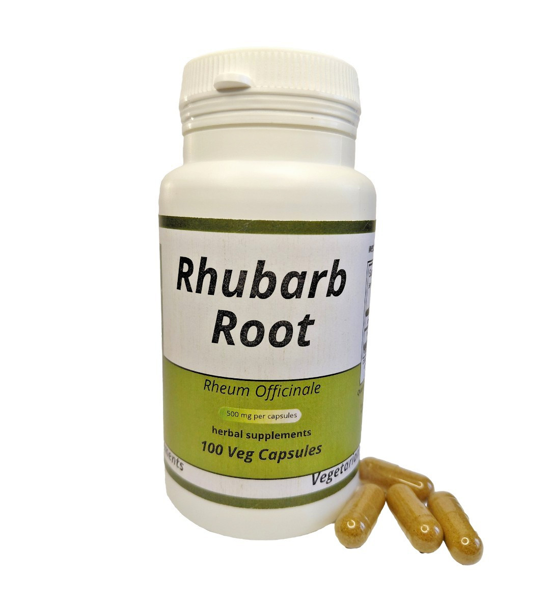 Rhubarb Root ( Rheum Officinale ) 100 Capsules – 500 mg Vegan