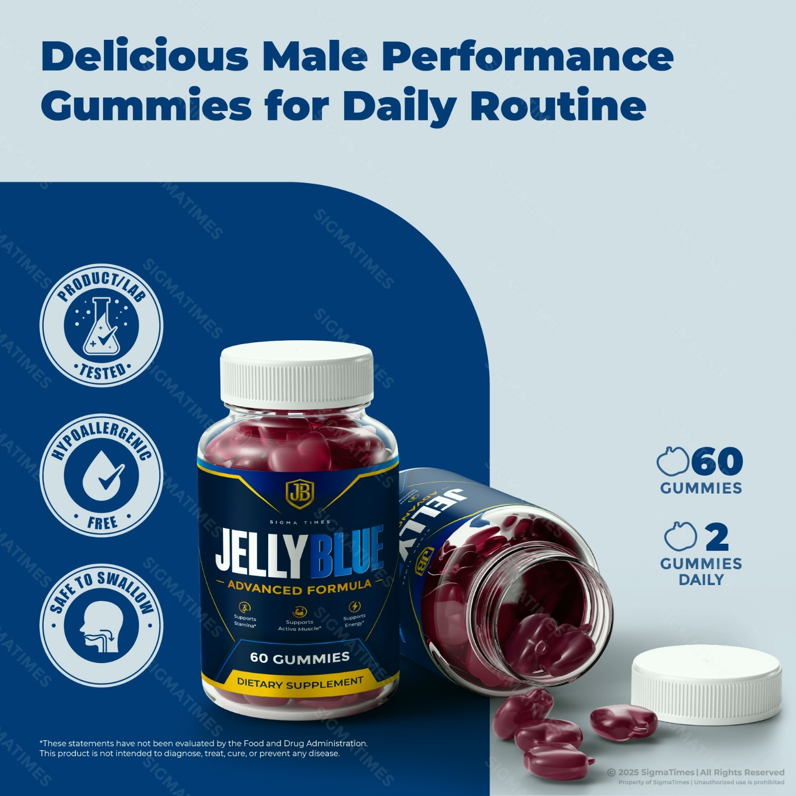 JellyBlue Gummies, Jelly Blue Gummy Supplement, Male Nutrition Support – 3 Pack