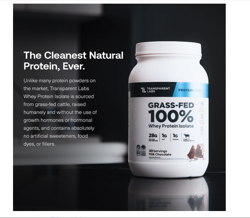 Transparent Labs Whey Isolate Chocolate Peanut Butter 30 Servings 28g Protein