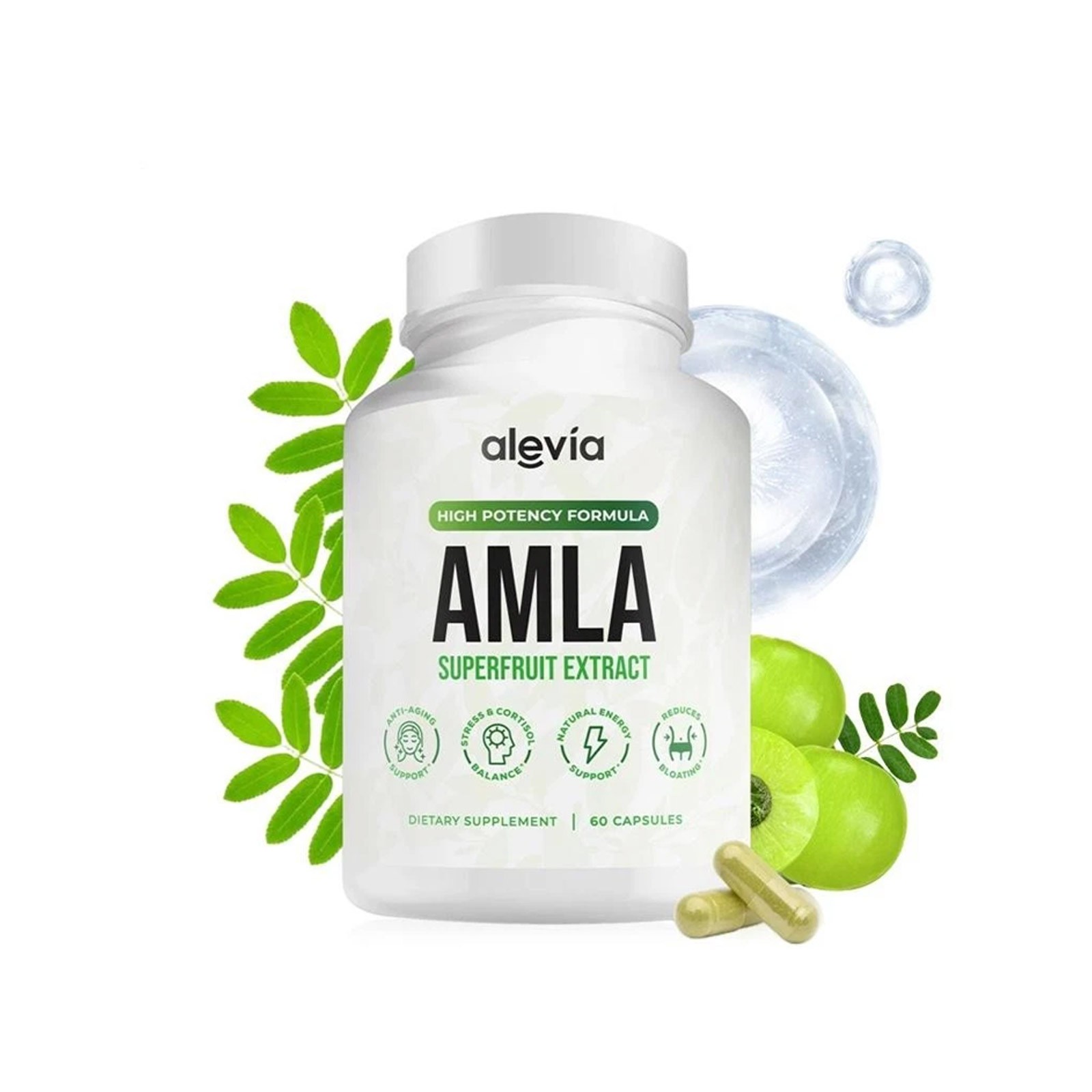 Organic Amla Capsules 1000mg Indian Gooseberry Antioxidant Supple 60c New