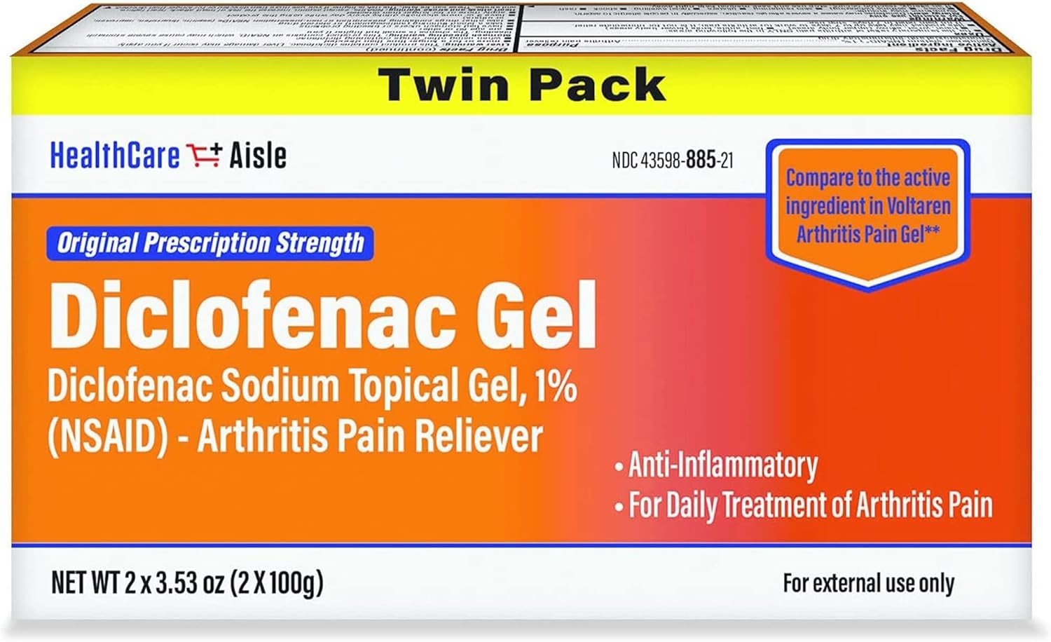 Diclofenac Gel Twin Pack Diclofenac Sodium Topical Gel NSAID Arthritis Pain R…