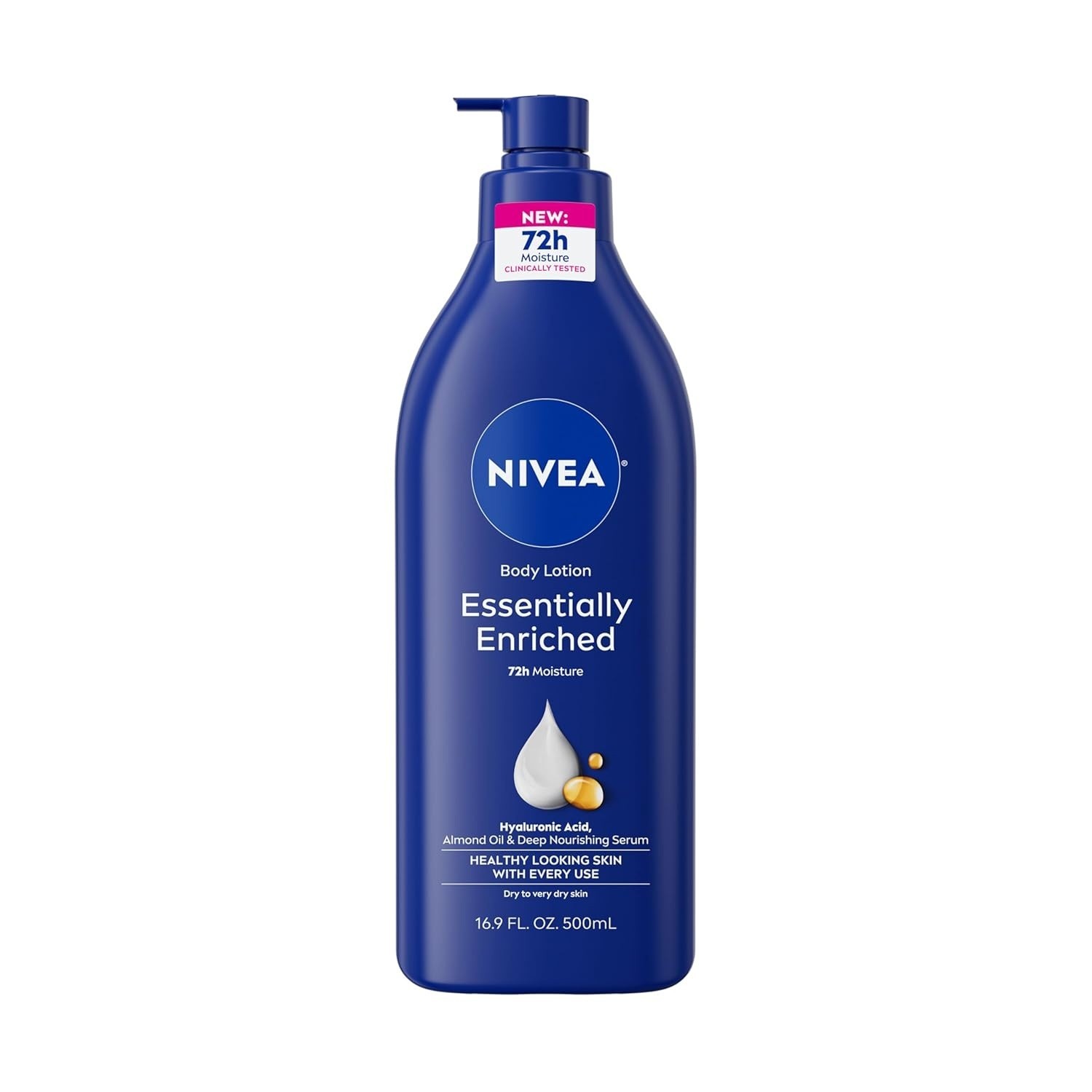 NIVEA Essentially Enriched Body Lotion, Very Dry Skin, Almond Oil, 16.9 Oz