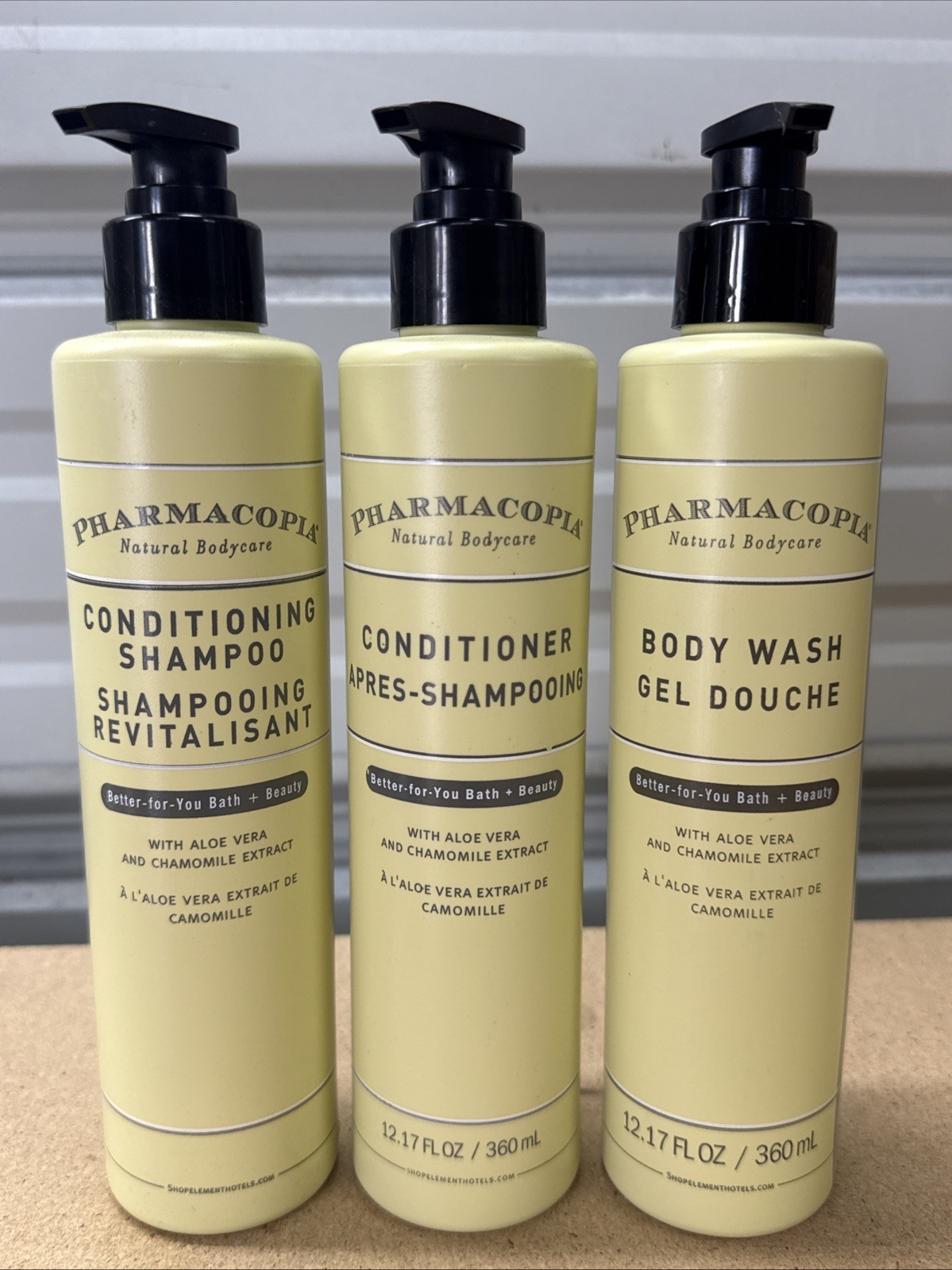3 Pack Lot Pharmacopia Shampoo, Conditioner & Body Wash Aloe & Chamomile