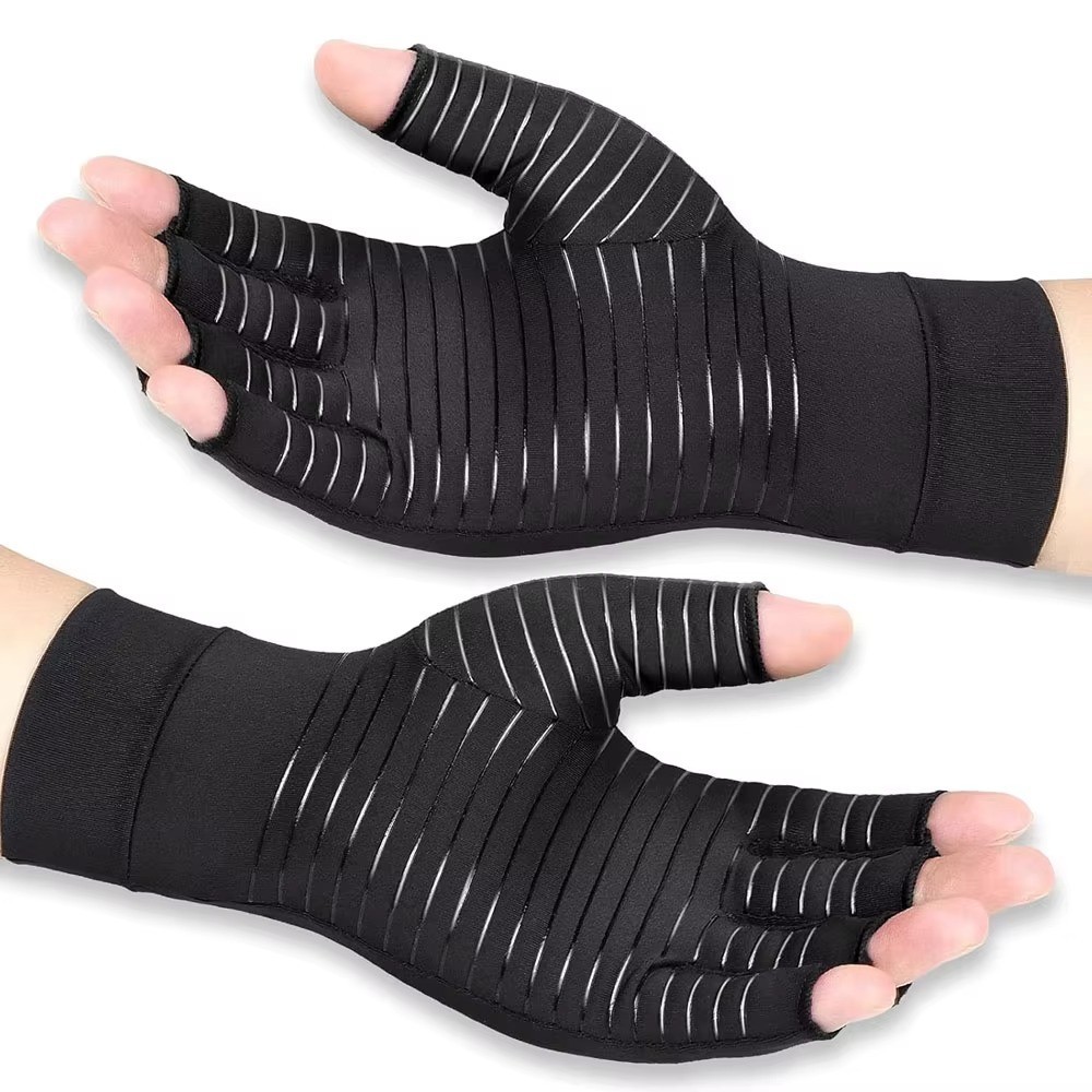 Arthritis Compression Gloves Fingerless Hand Pain Relief Joint Support Brace Men