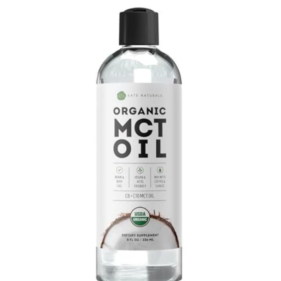 MCT Oil for Coffee. Pure Coconut MCT C8 and C10 Oil (8Oz, Organic, Unflavored)