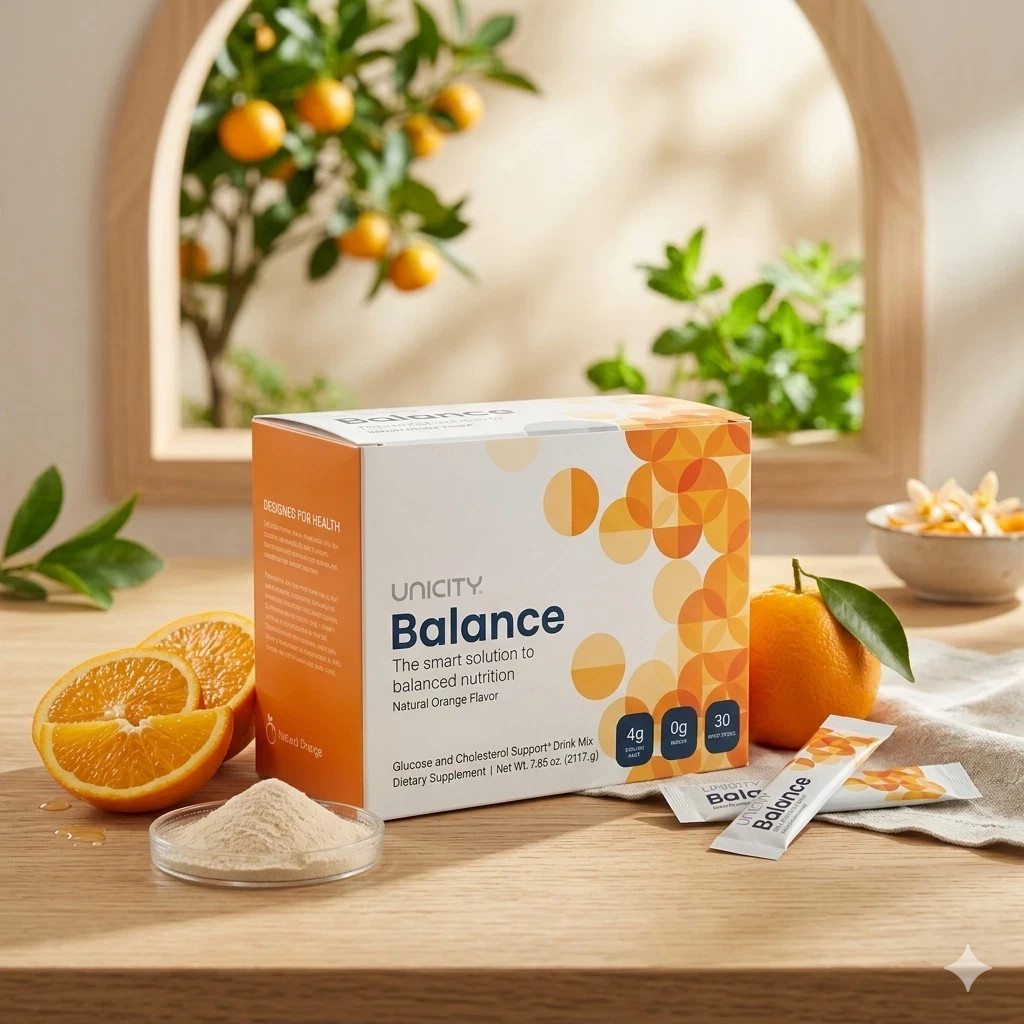 UNICITY Balance Cholesterol Support Drink Mix 30 Stick Pack (ORANGE)