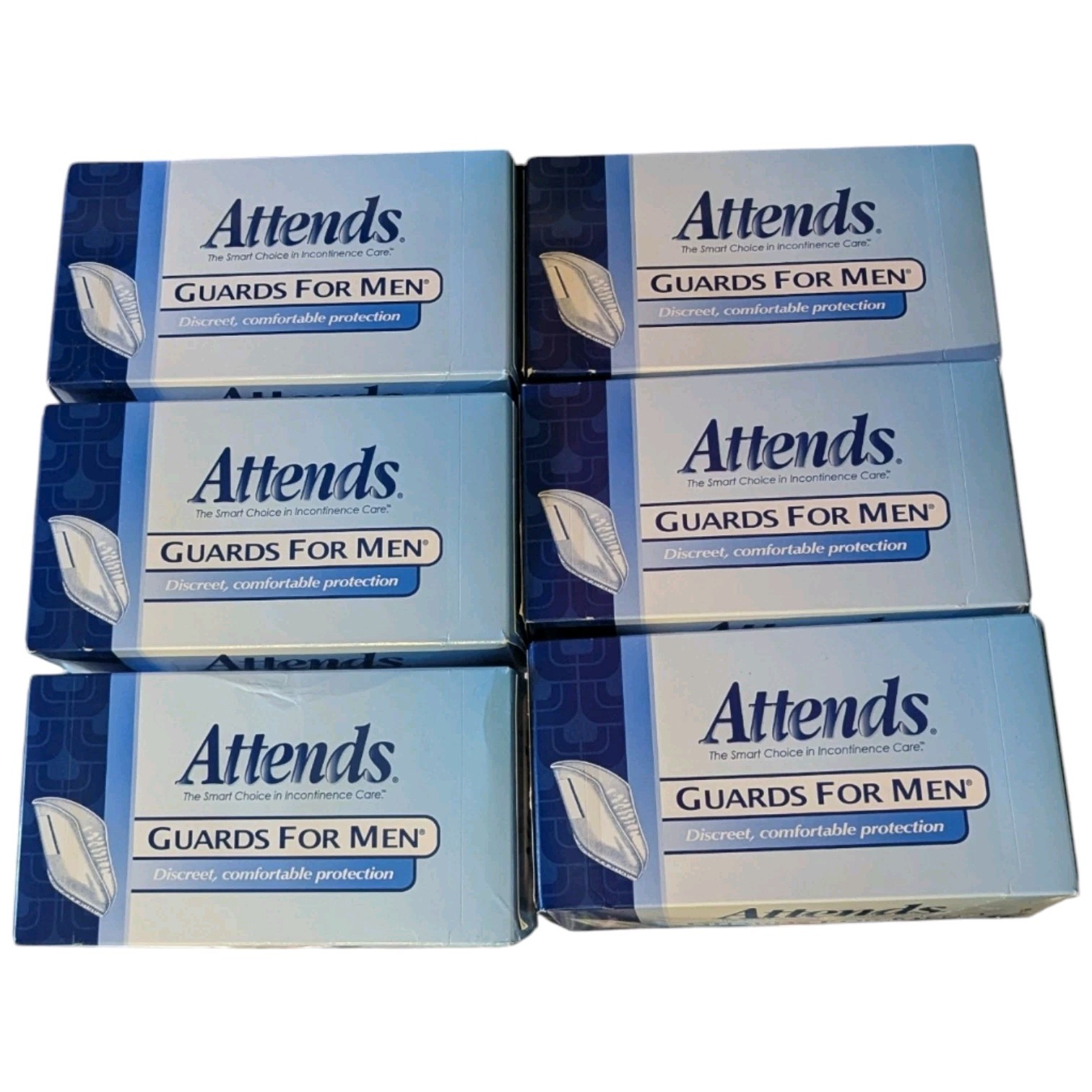 Attends Guards For Men Light to Moderate One Size Fits Most 6 Packs of 16 – (96)