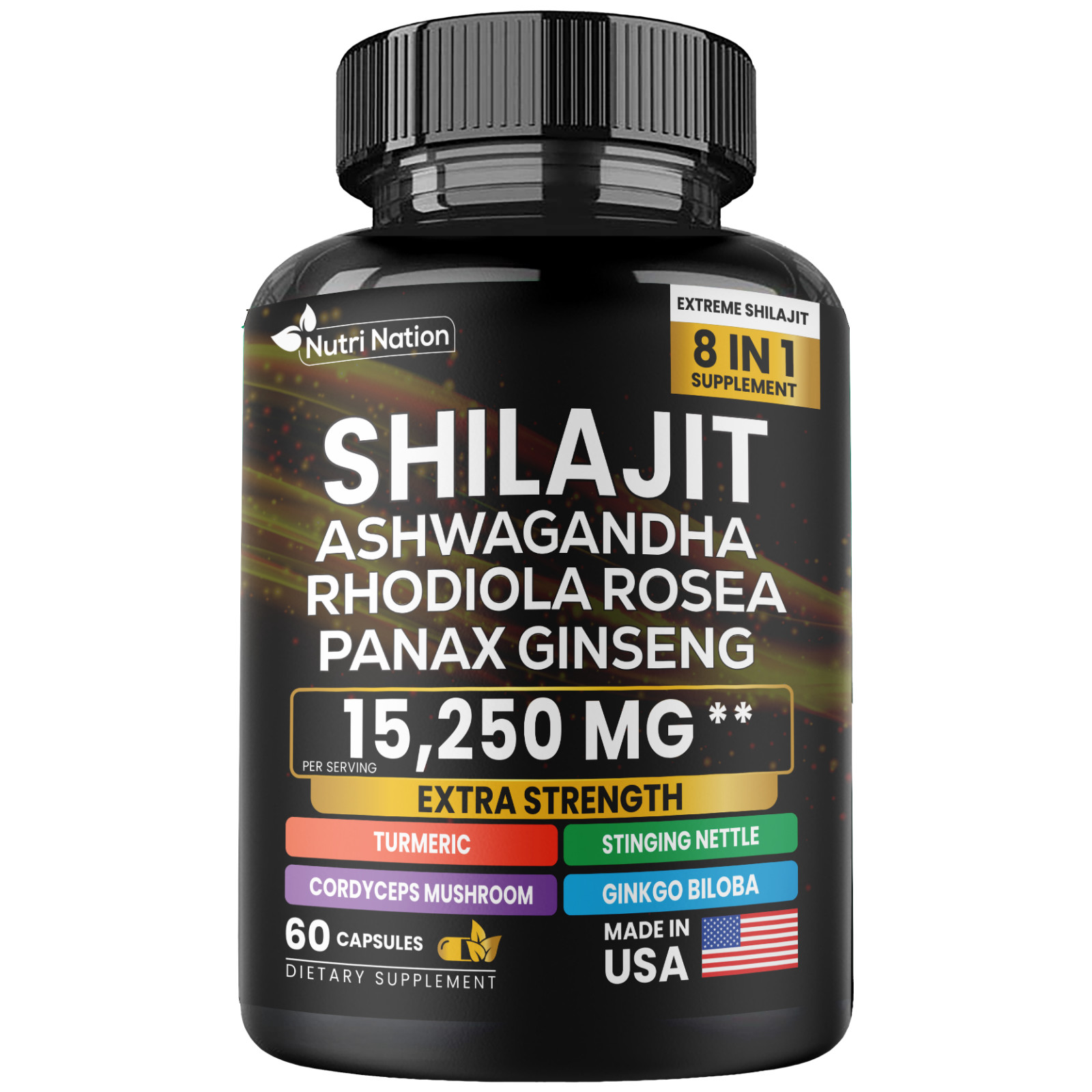 Shilajit Multivit (Turmeric, Ashwagandha, Ginger, Cordyceps Mushrooms)60 cap Pro