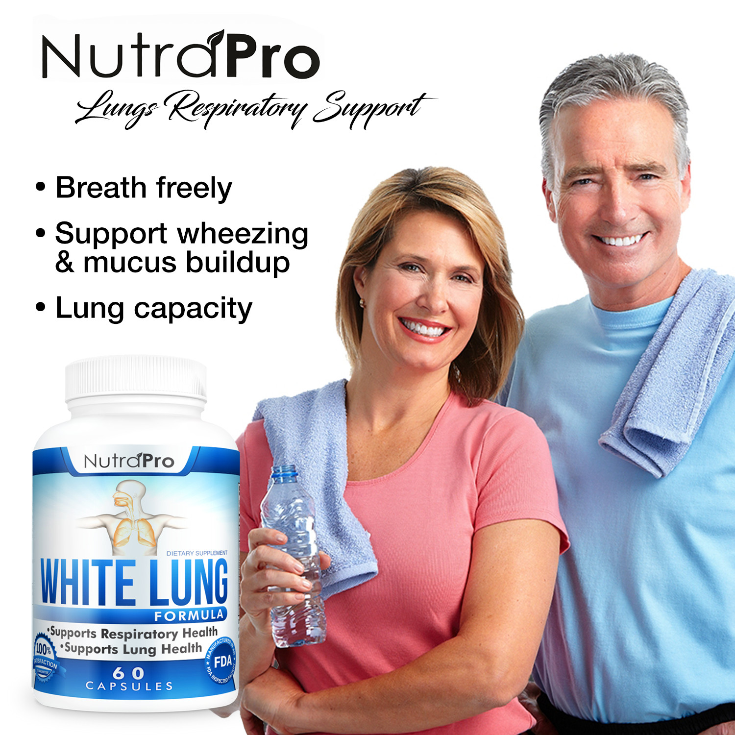 White Lung by NutraPro Lung Cleanse & Detox Respiratory Health Supplement 60 Cap