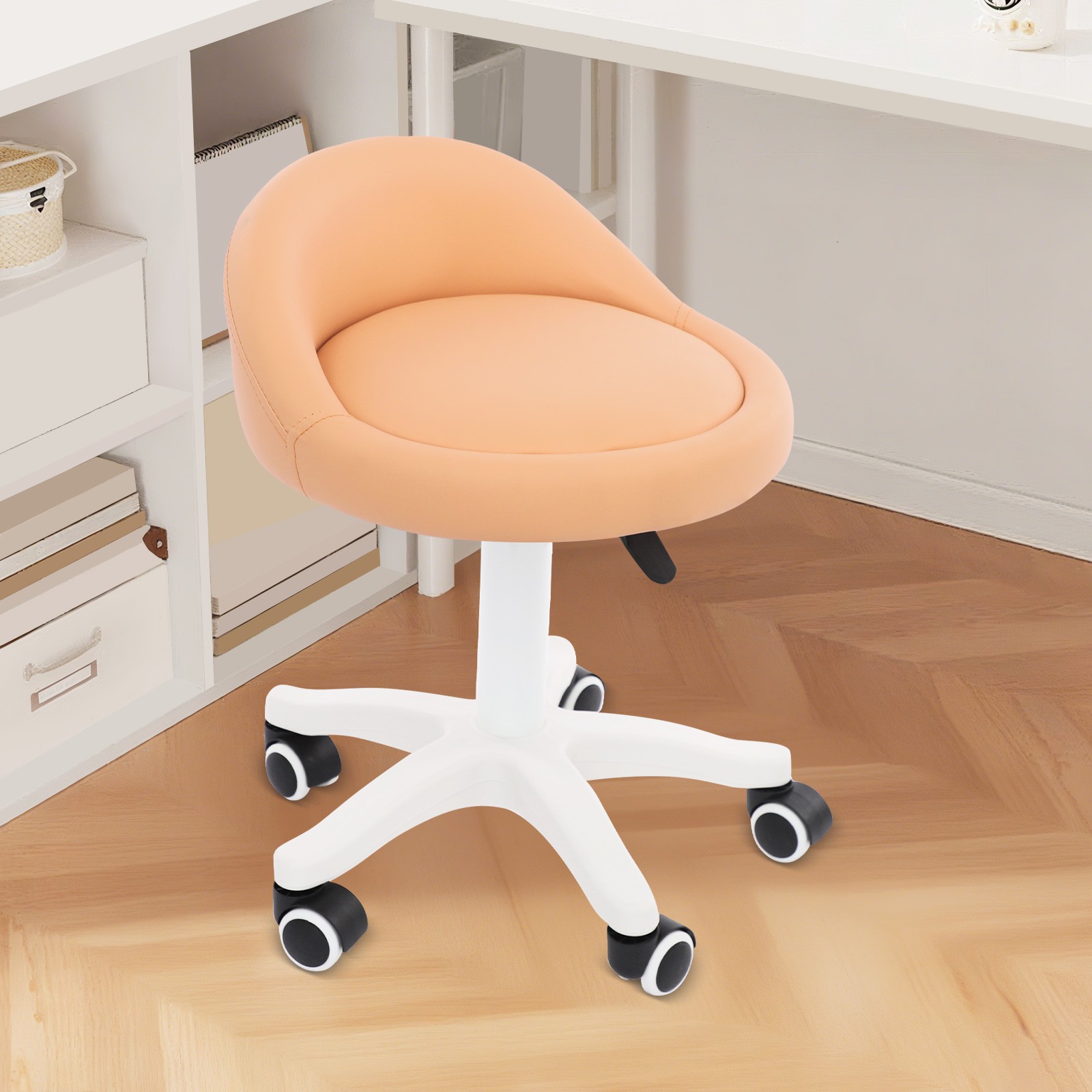 360° Rotation Stool, 48-62cm Height Adjustable Chair, Movable Beauty Salon Chair
