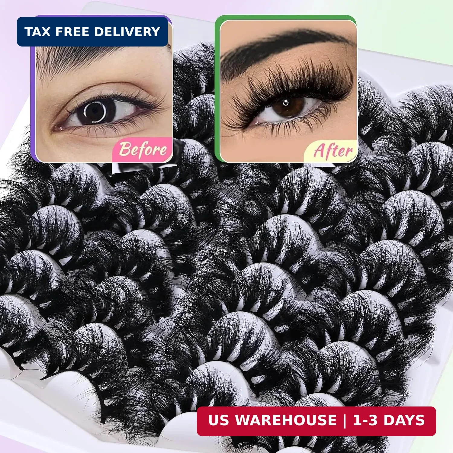 Wispy False Mink Lash Thick Long Lashes False Lashes Mega Look 5D Volume Dramati