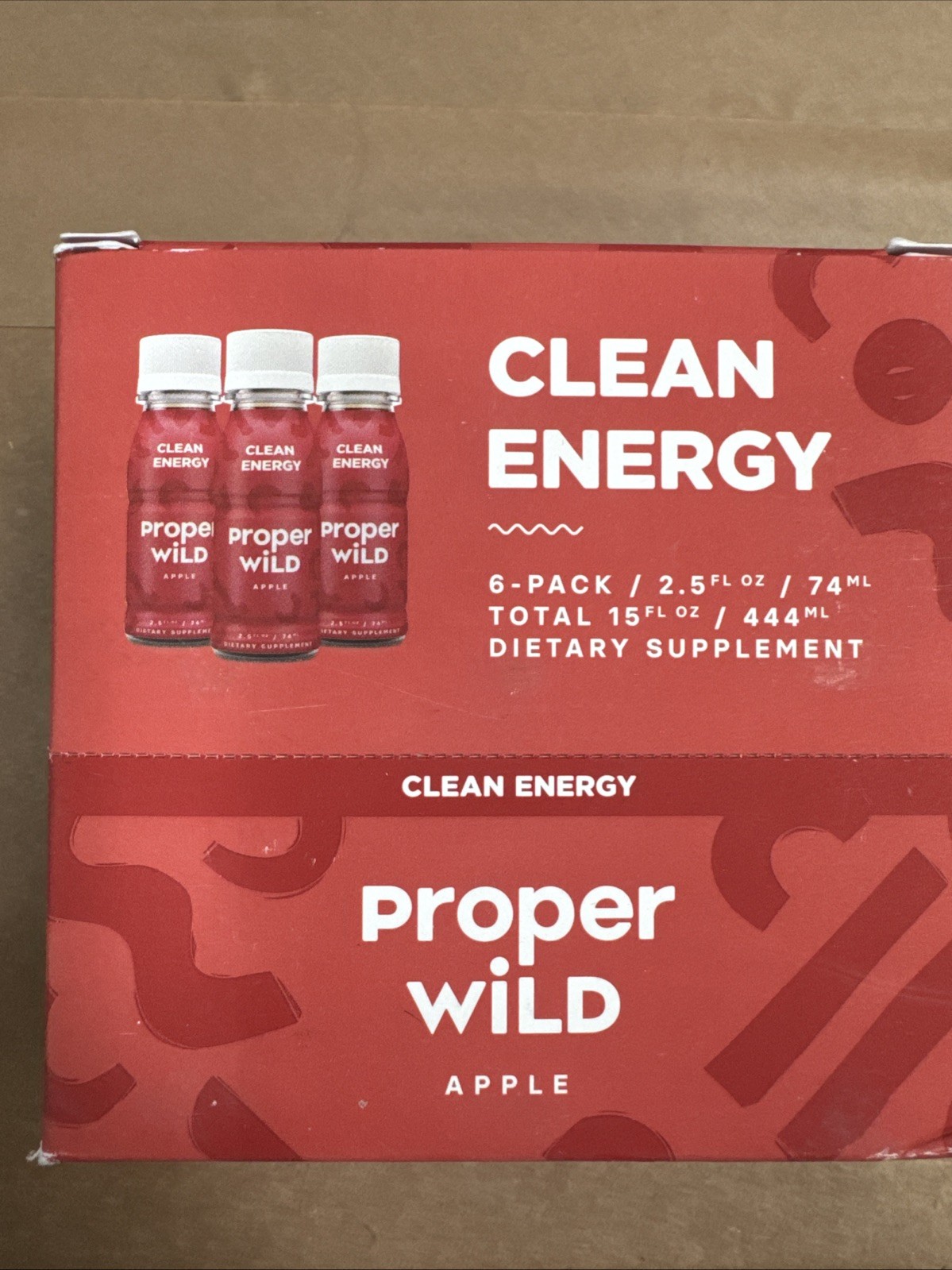 Proper Wild Energy Shot Apple 2.5oz – Qty 6 Organic Vegan Healthy NEW Caffeine