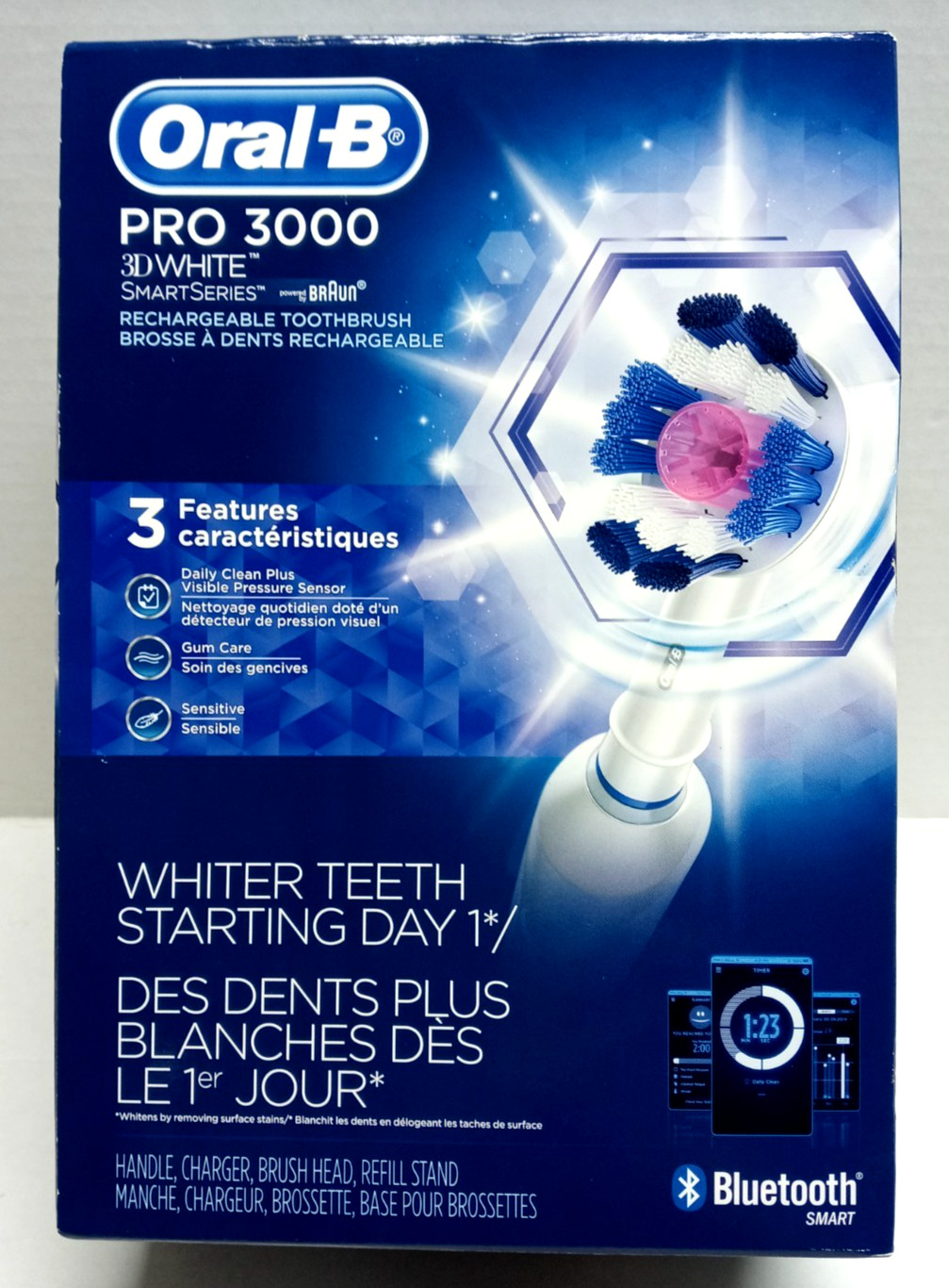 Oral-B Pro 3000 Smart Series 3D White Rechargeable Toothbrush Bluetooth App NEW