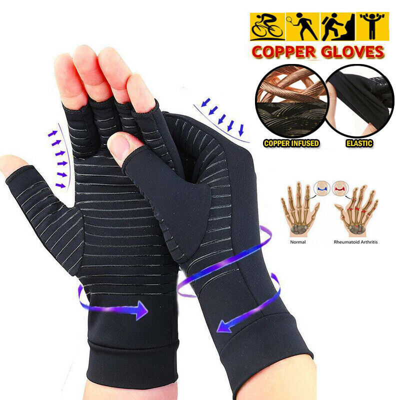 2pcs Copper Anti Arthritis Compression Gloves Hand Support Joint Pain Relief