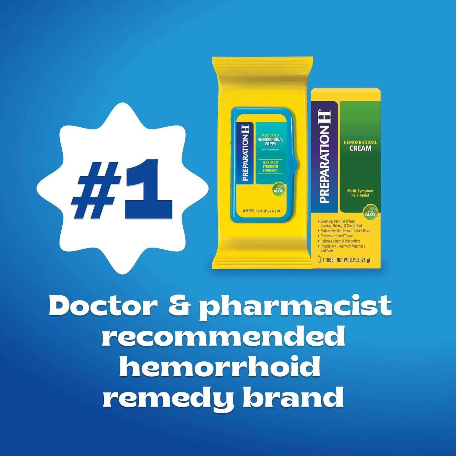 Preparation H Hemorrhoid Flushable Wipes with Witch Hazel for Skin…