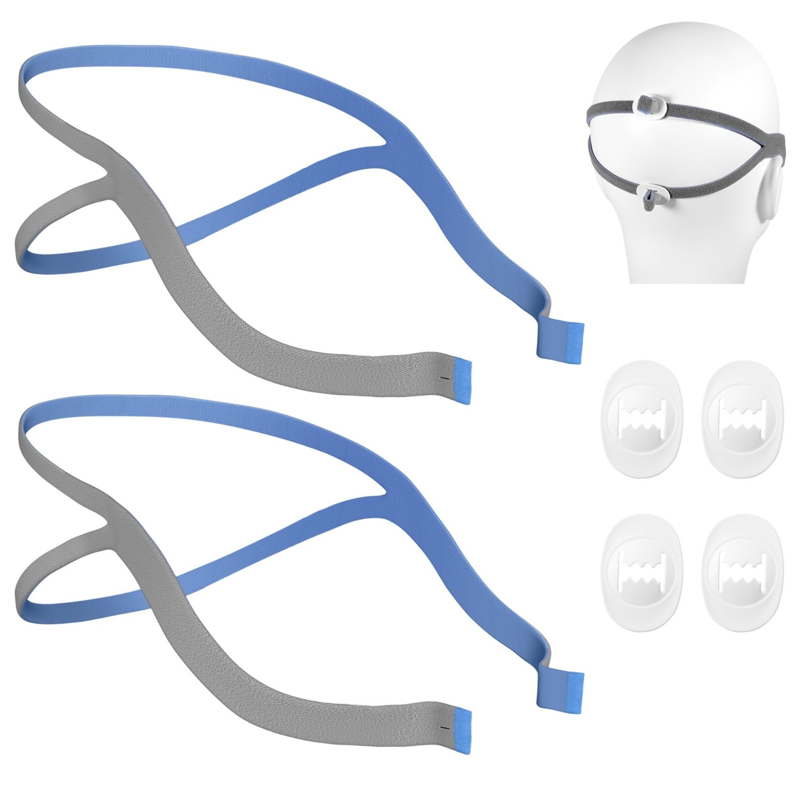 2pcs Airfit P10 Headgear Strap, Replacement CPAP Headgear Compatible with Resmed