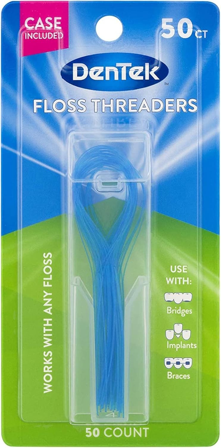 Flexible Floss Threaders for Braces & Bridges – 50 Pack for Easy Dental Care