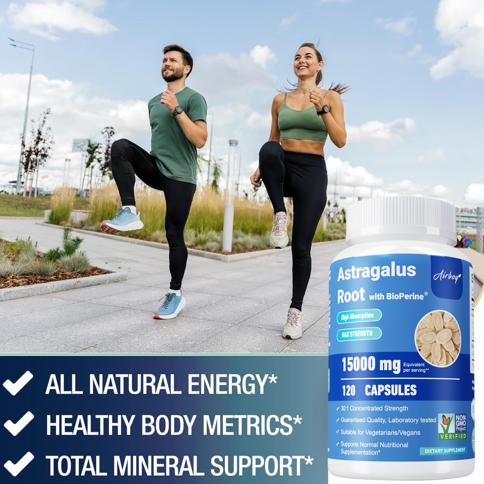 120pcs Astragalus Root – Immune, Cardiovascular Health, Nutritional Supplement
