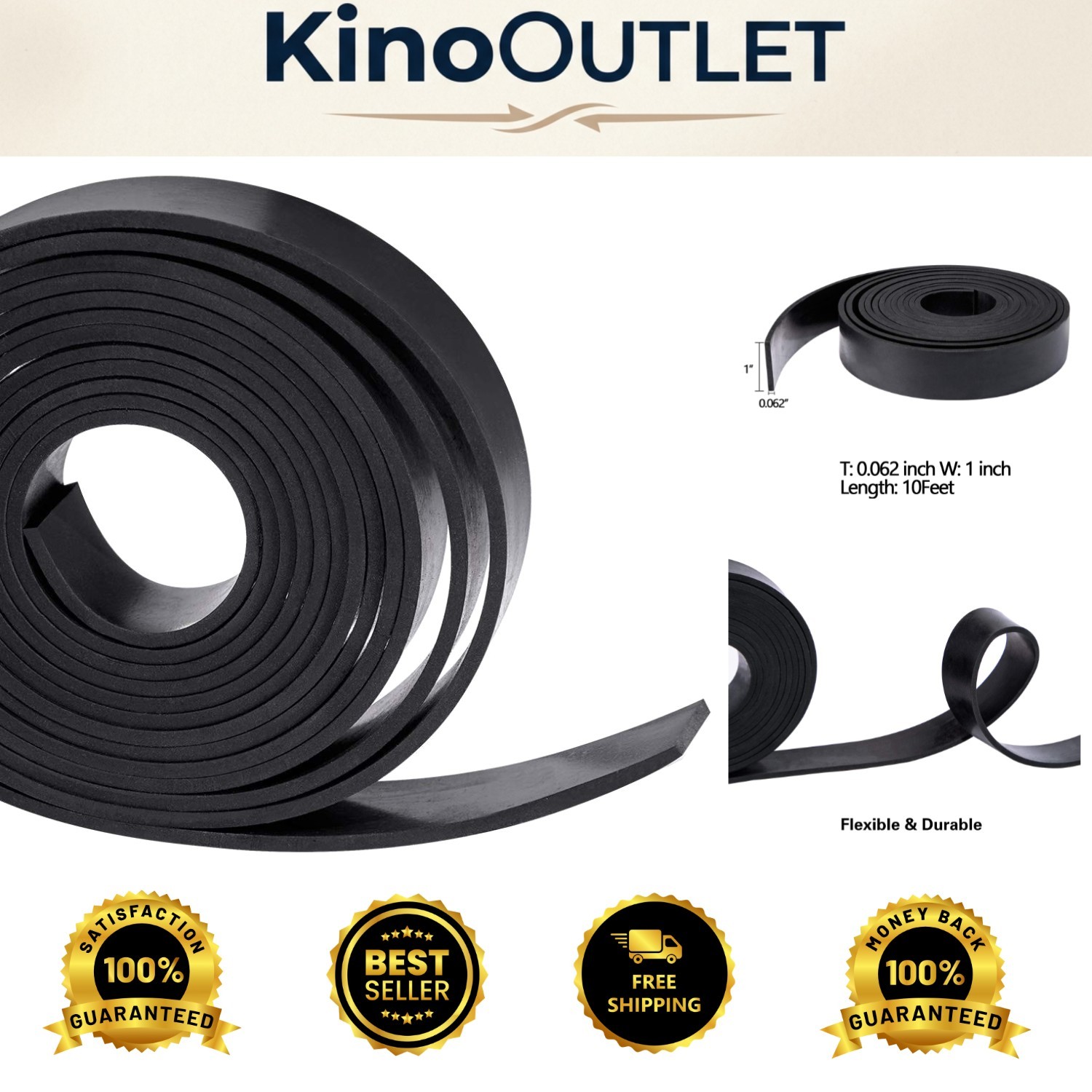Commercial-Grade Neoprene Rubber Roll 1/16” Thick – Ideal for Weather Stripping