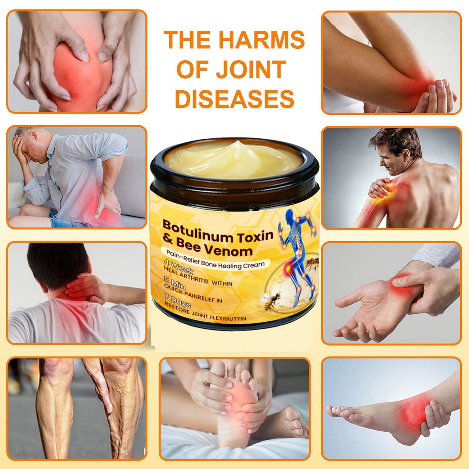 Bee-Venom Pain-Cream for Joint-Bone Healing-Arthritis Pain Relief Care Cream USA
