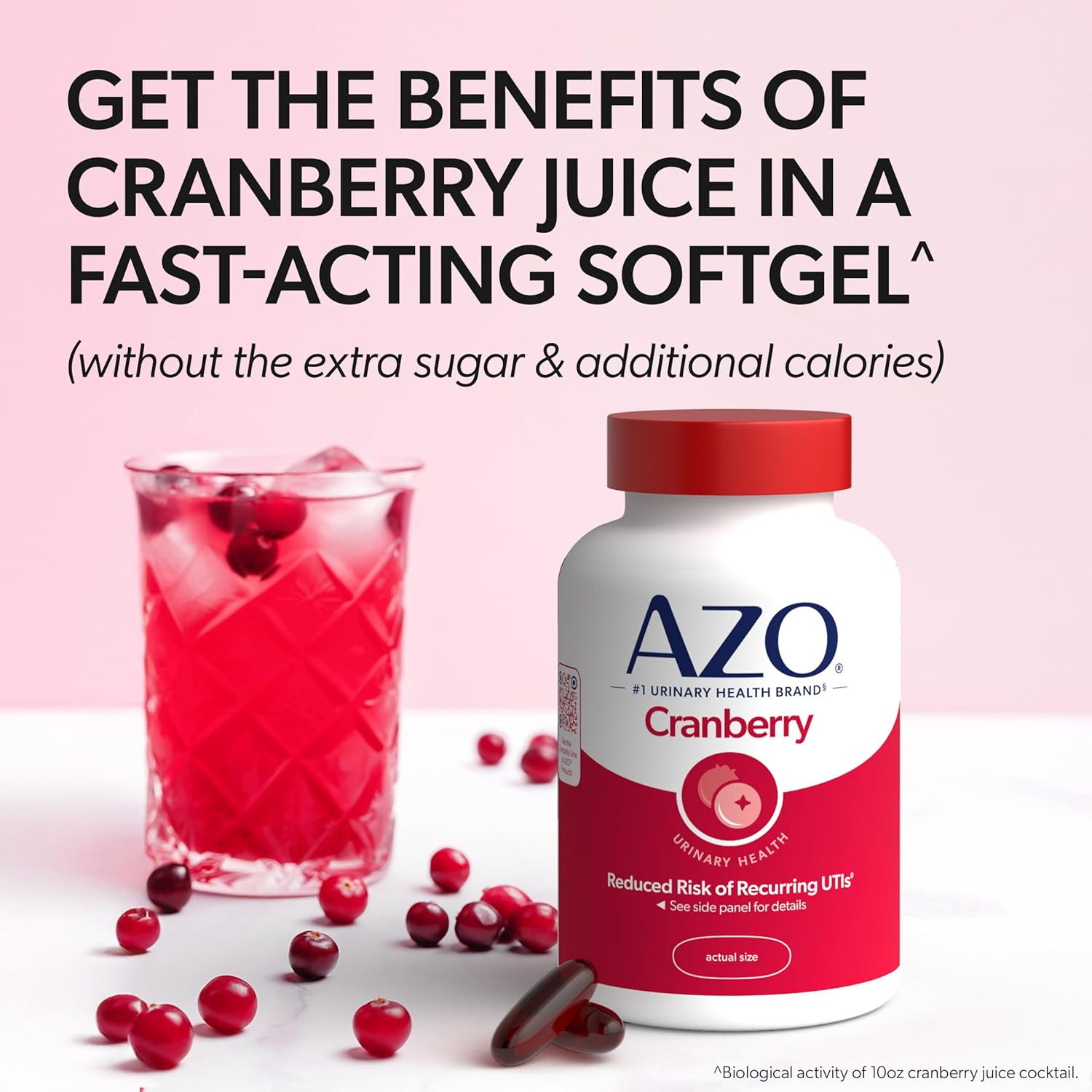 AZO Cranberry Supplement, Made with Concentrated Whole Fruit Cranberry Powder to