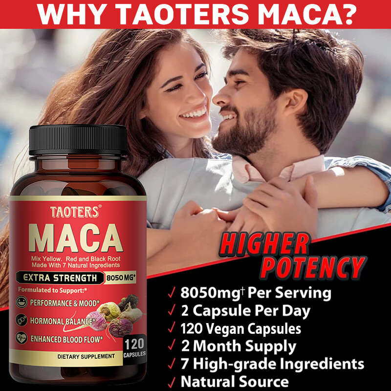 Maca Root Capsules 8050mg |60/120 Pills | Red, Yellow,Black Maca Supplements USA