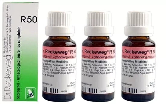 “Pack of 3, R50 Homeopathy Remedy 22ML Gynae Sacroiliac complaints , Buy Now !!