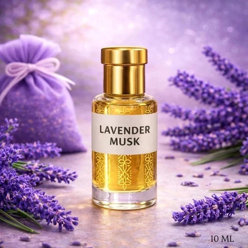 Natural Lavender Musk Attar Perfume Oil Alcohol Free Long Lasting Unisex 10ml