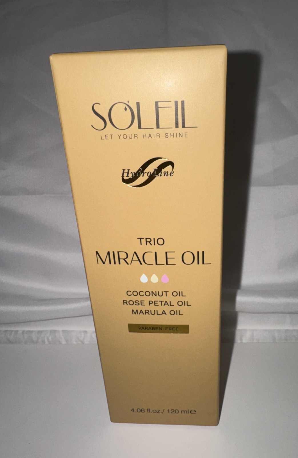 Soleil Trio Miracle Oil Hair Treatment 4.06 fl oz/120 mL Paraben-Free Shine