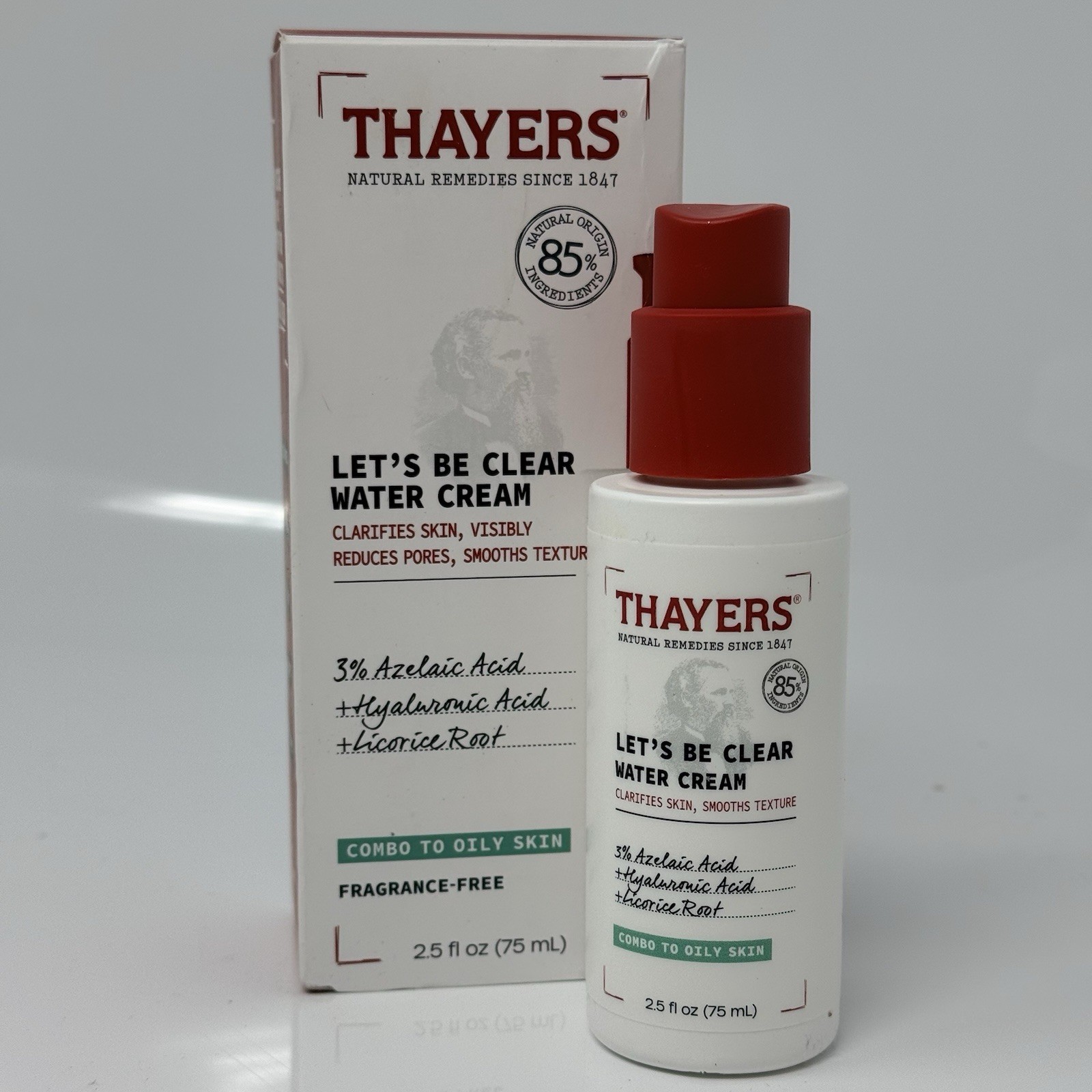 Thayers Lets Be Clear Water Cream Mositurizer Fragranc Free Combo Oily Skin New