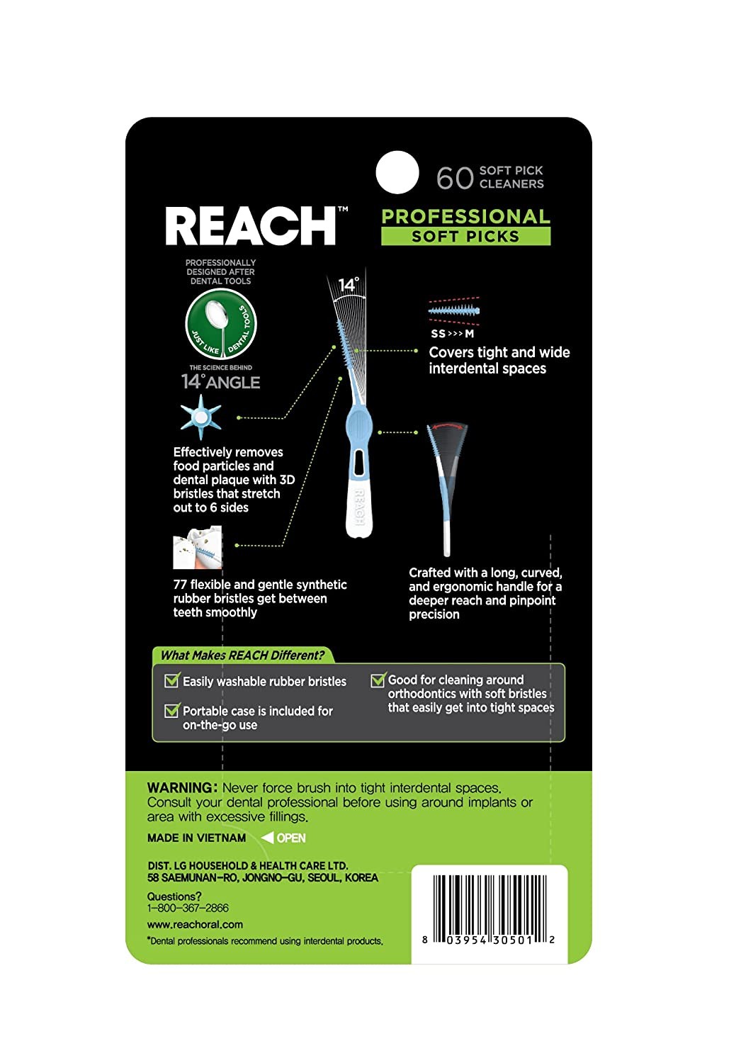 Reach Professional Soft Pick Teeth Cleaners, 60 Count – Pack of 3
