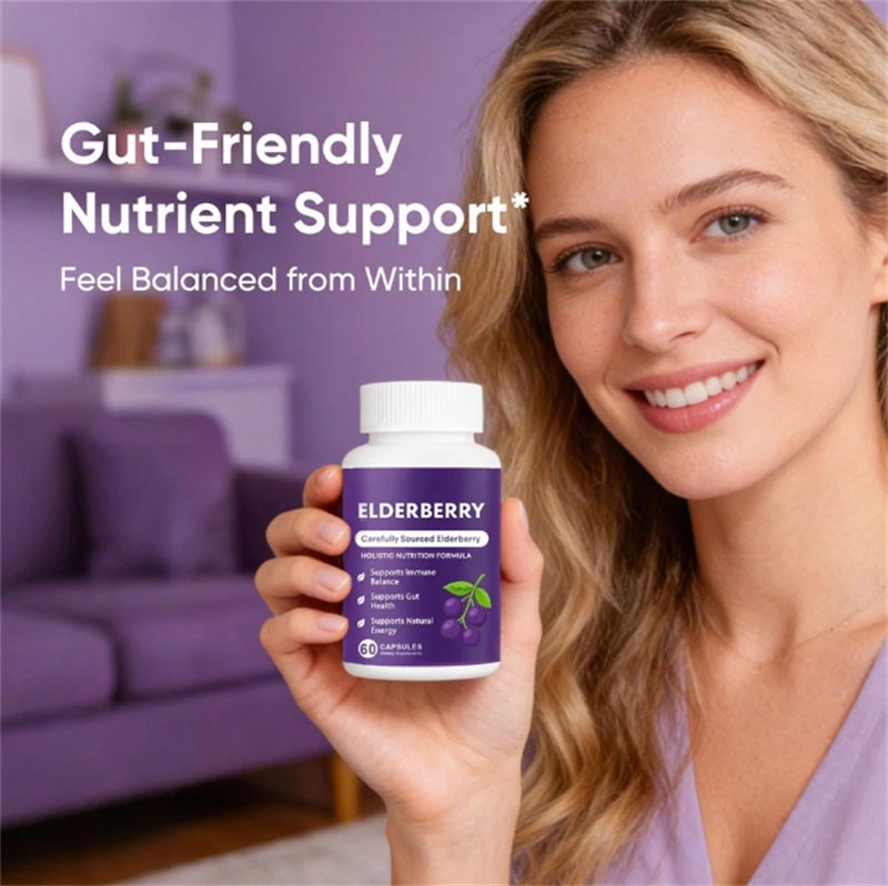 Elvera Elderberry Gut Support Complex – Organic Black Elderberry Soft Capsules