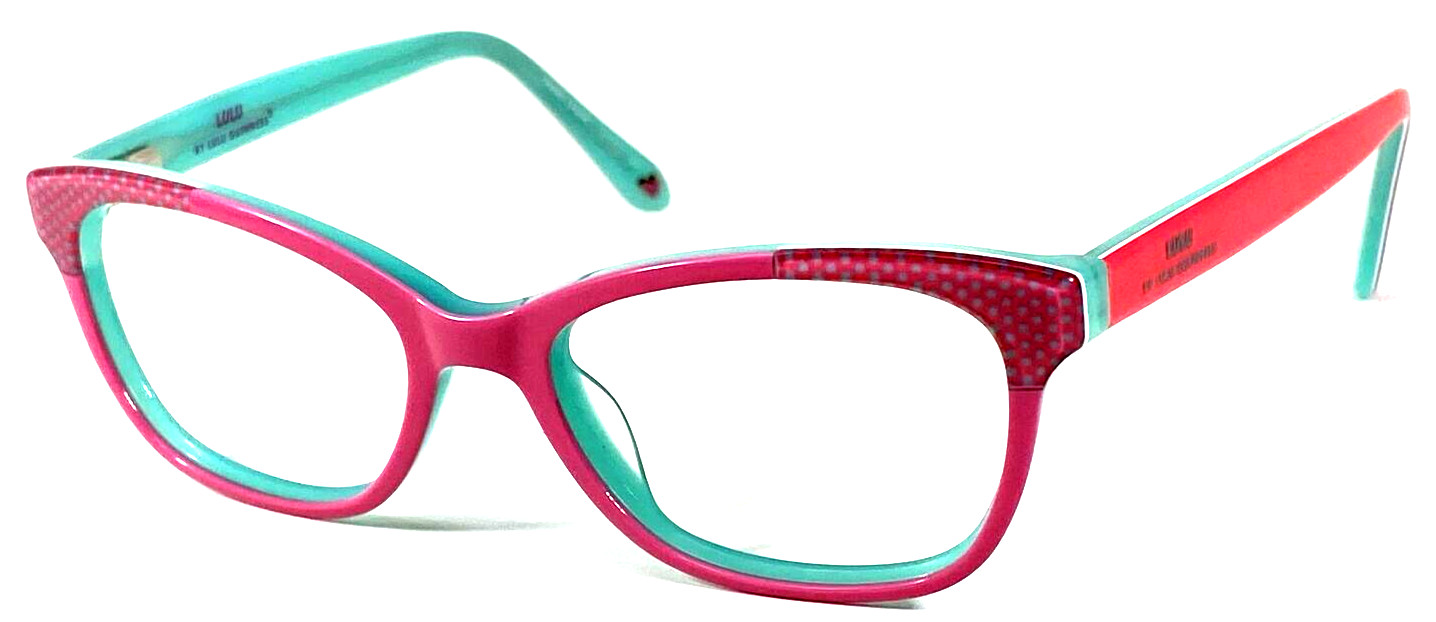 LULU GUINNESS LK009 Light Pink/Polka Dot Kids Eyeglasses Frame 48-16-130