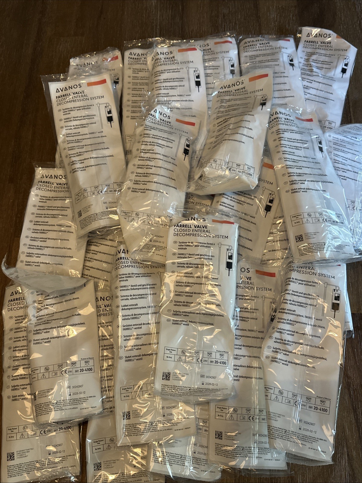Farrell Valve Closed Enteral Decompression bags 20-4100 Case Of 25 exp 2028