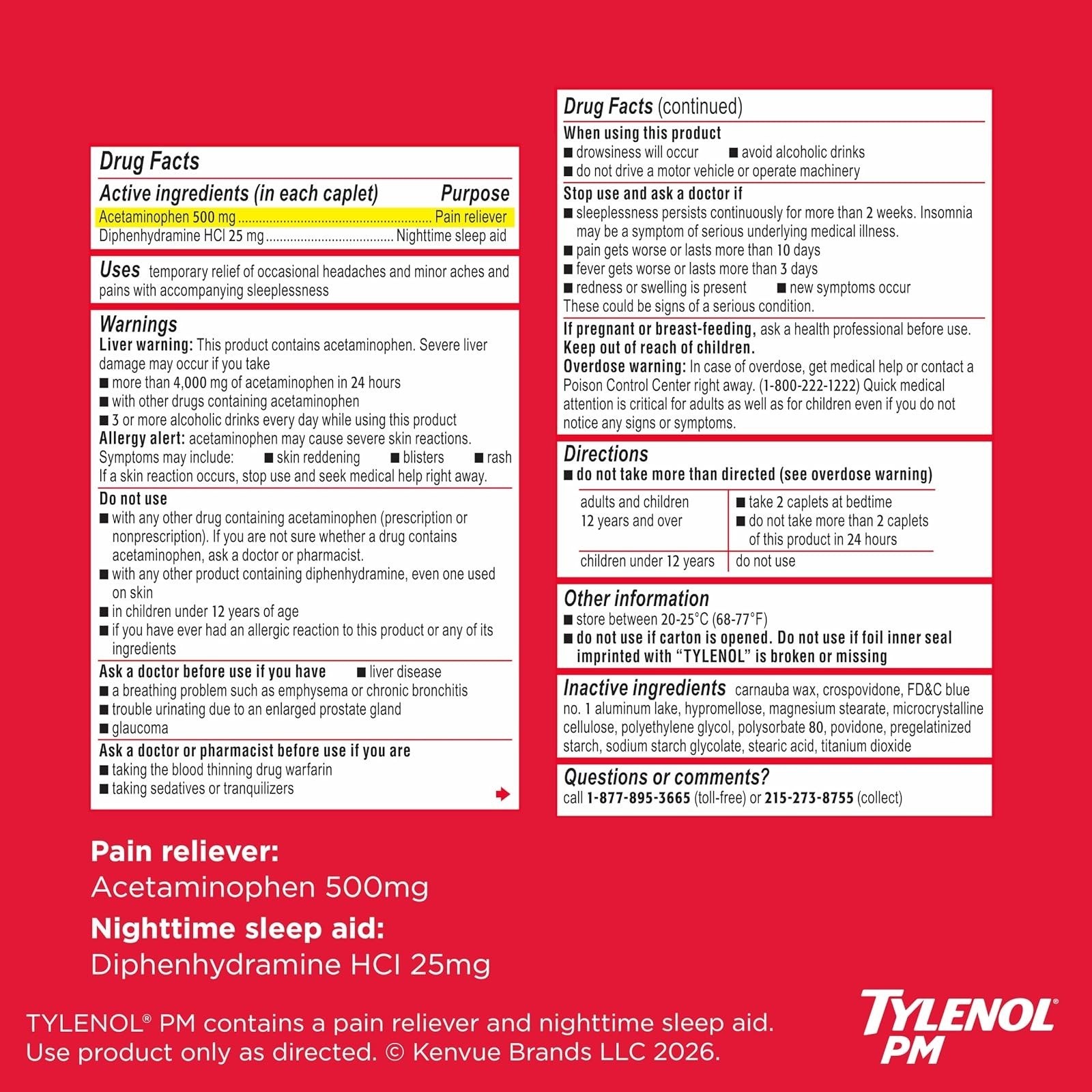 Tylenol PM Extra Strength Nighttime Pain Relief Sleep Aid 150 Count