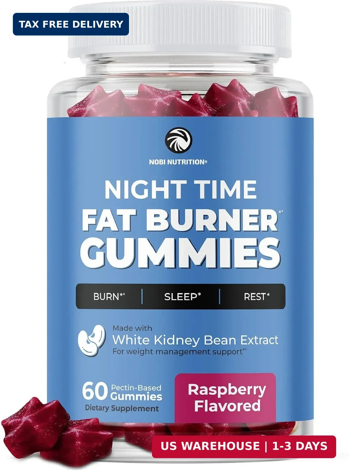 Night Time Fat Burner Gummies | Weight Loss & Sleep Support | Appetite Suppressa