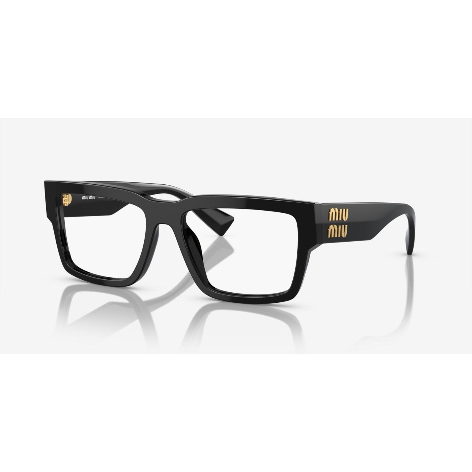 MIU MIU MU 02XV 1AB1O1 Black Gold 54mm Eyeglasses Rxable Large AUTHENTIC