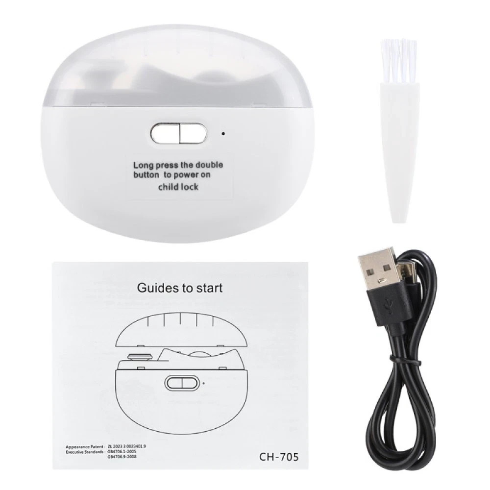 Electric Nail Grinder Automatic LED Light Trimmer Toe Cutter USB Rechargeable